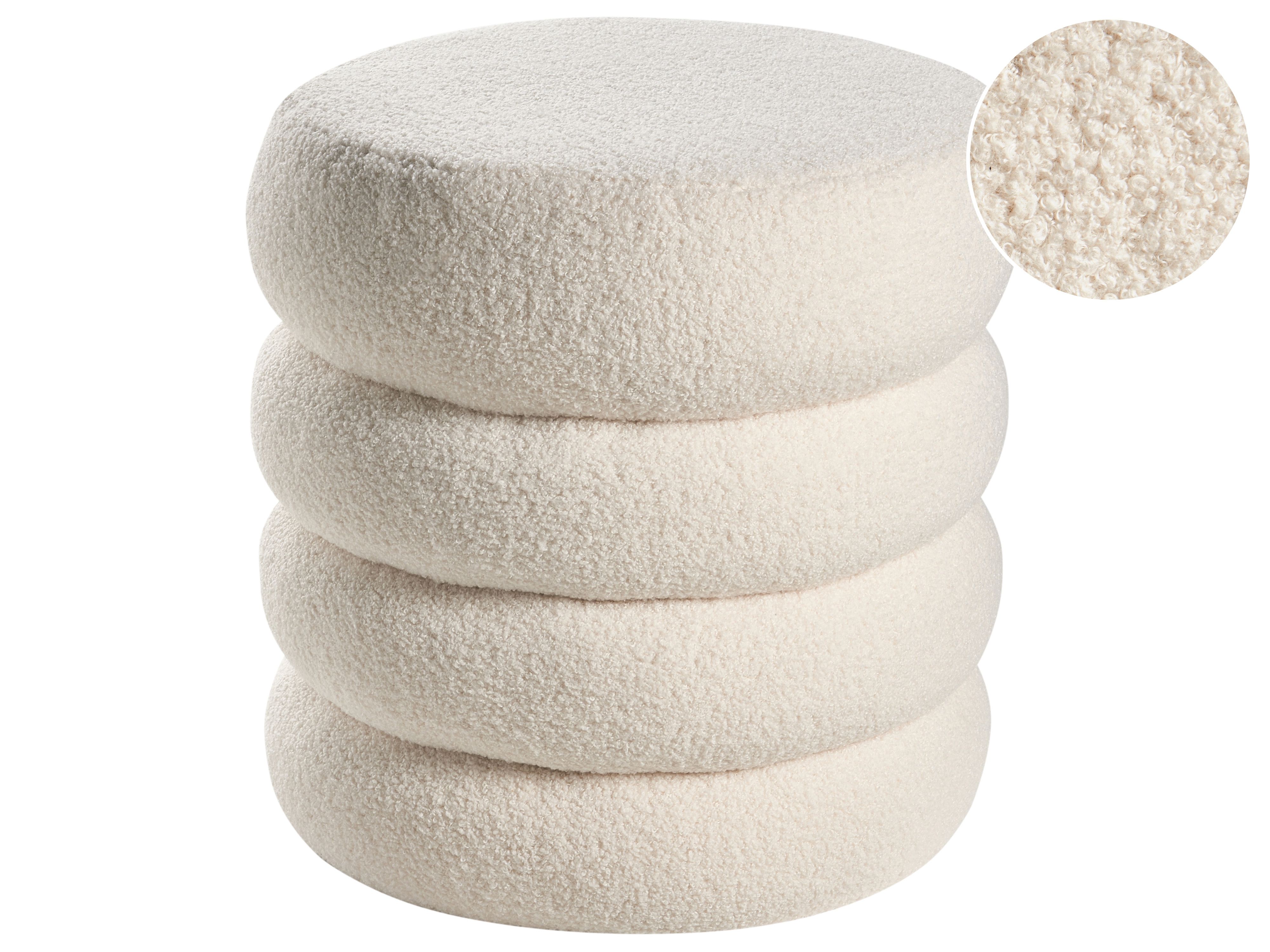 Pouffe SUMPTER Boucle Off-White