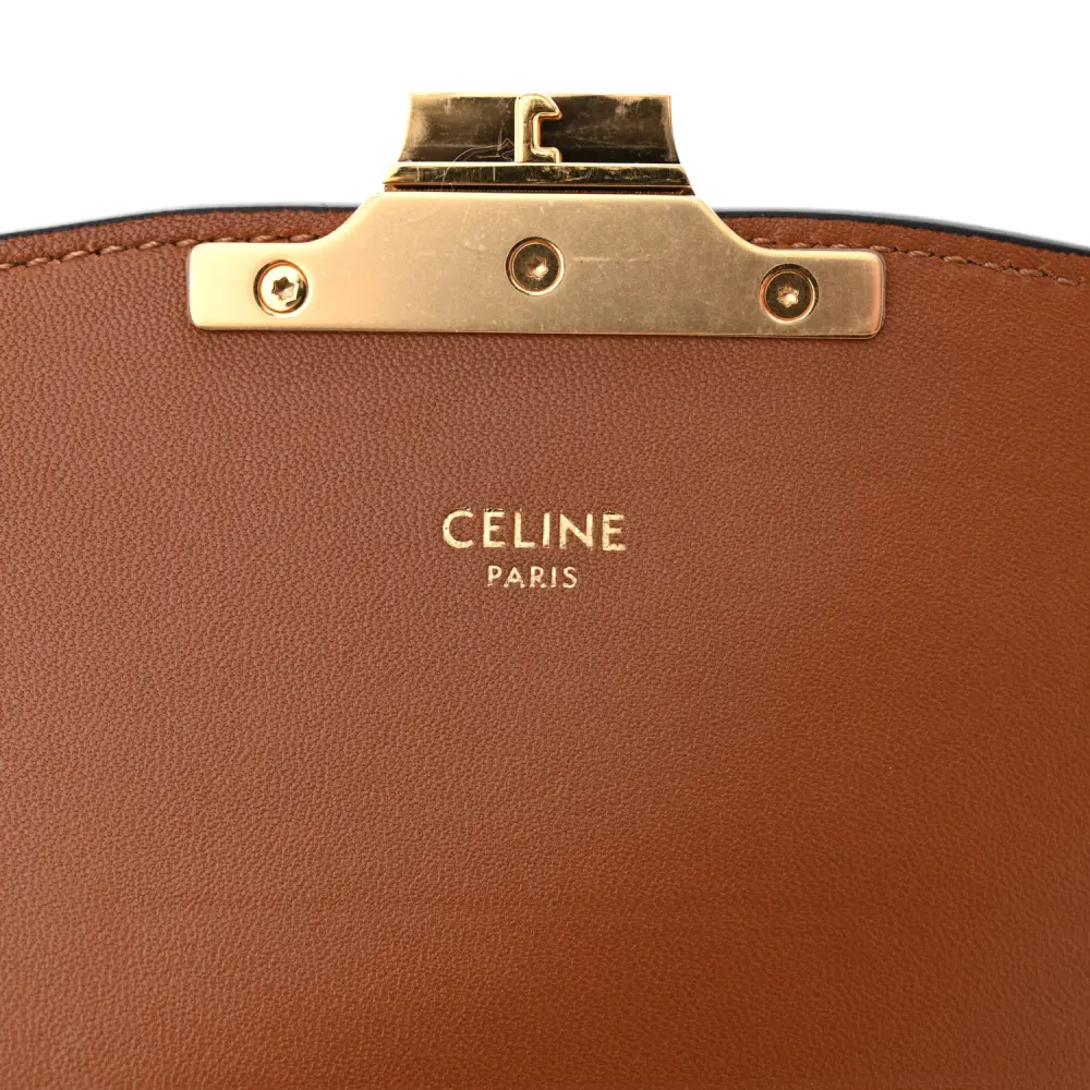 Celine Teen Triomphe Superfake Handbag – White/Tan Textile Replica