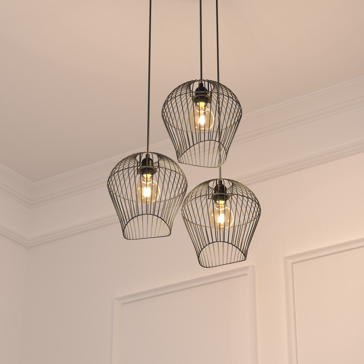 Suspension lamp "Jena" Black metal, D.26 cm