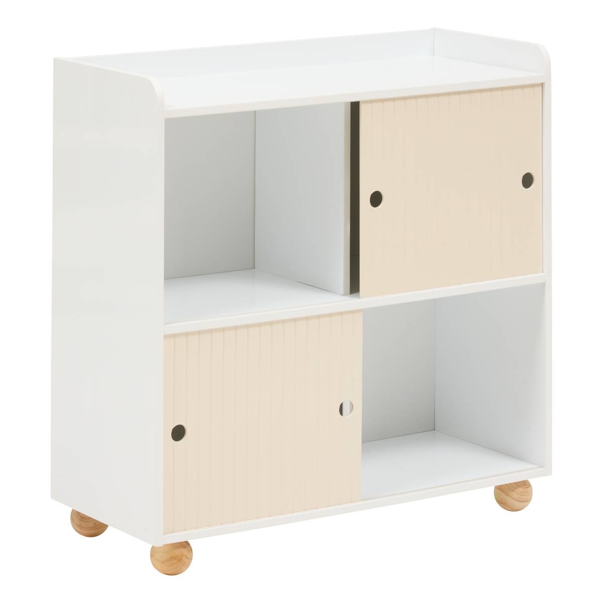 Children's storage cabinet with 2 doors and 1 shelf "Bouli" Beige, 69.5x30 cm