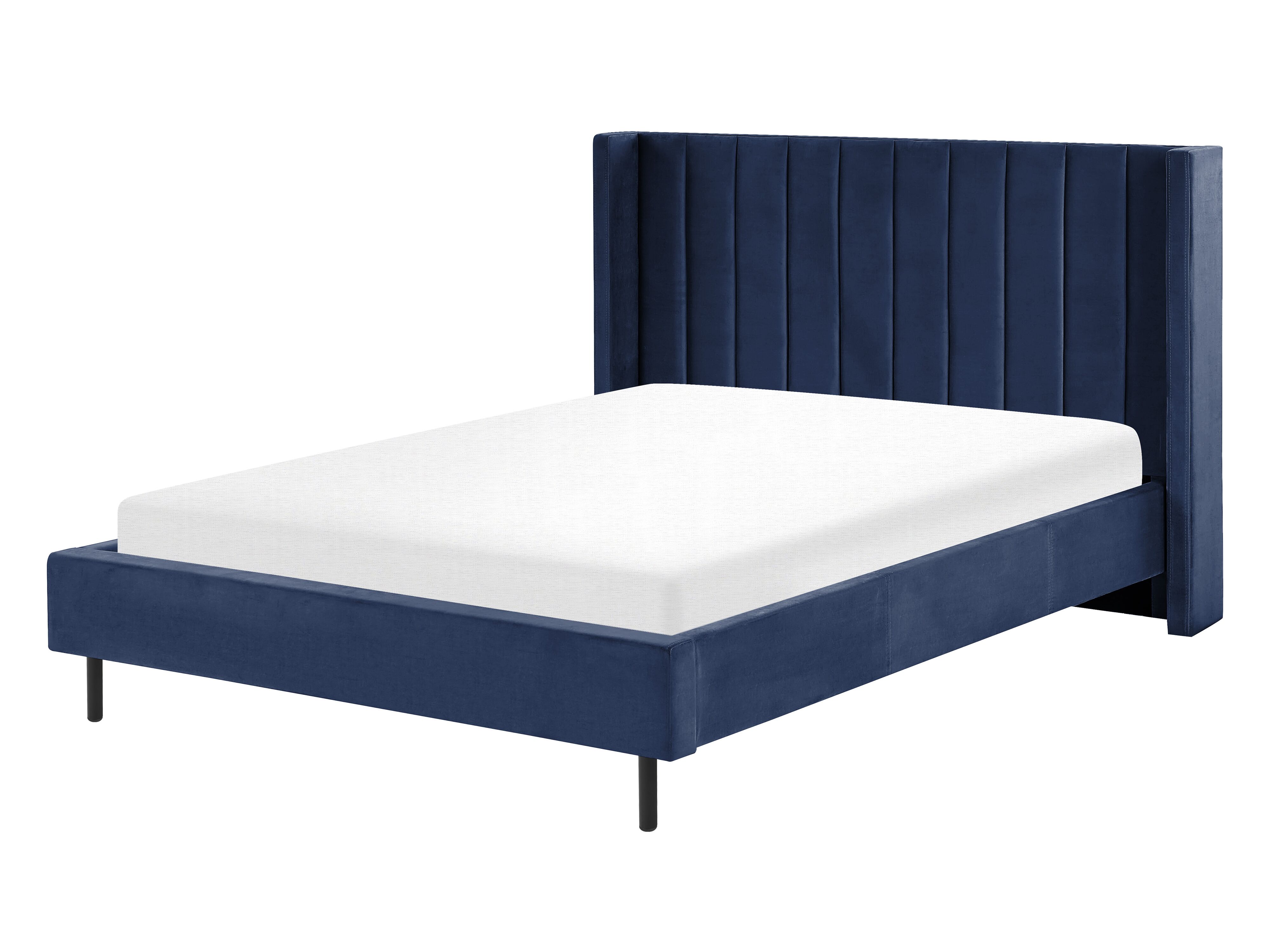 Bed Velvet VILLETTE 140 x 200 cm (EU Double) Navy Blue