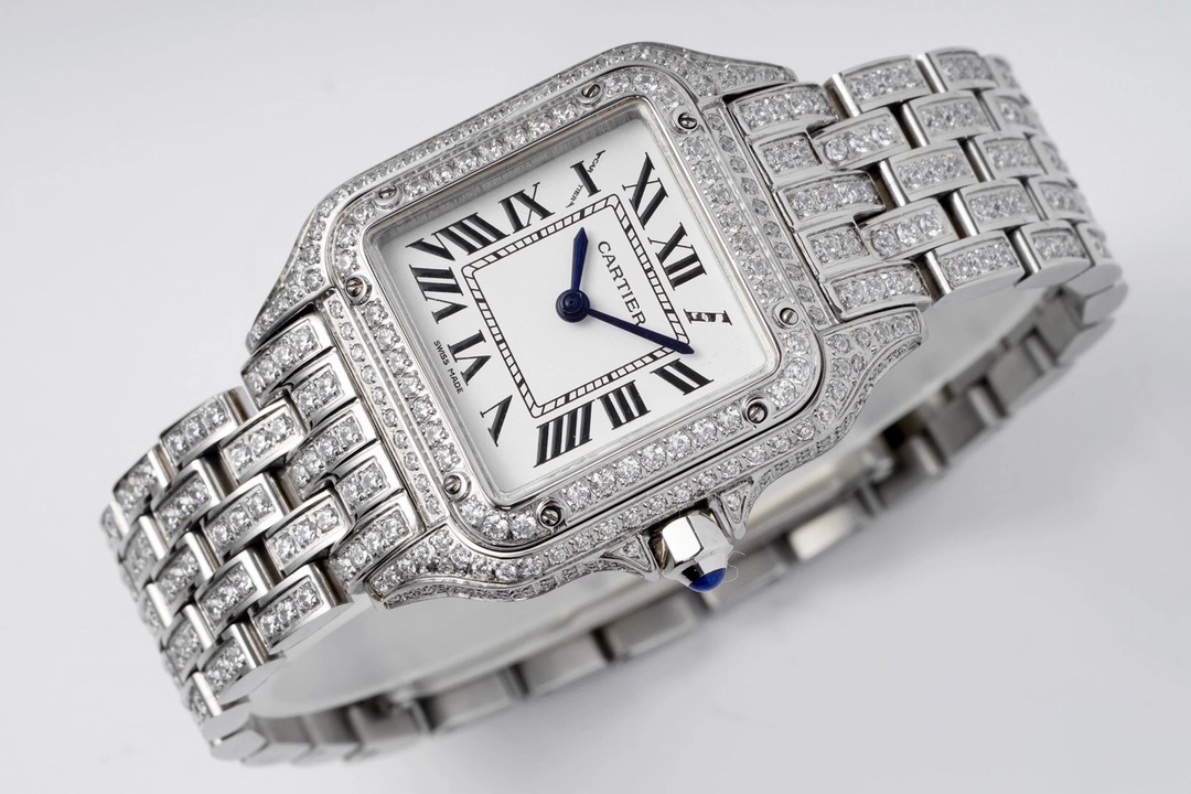 Cartier Cheetah Full of Diamonds Ladies 37MM-White Gold(1:1 replica) - Elite Watch Atelier