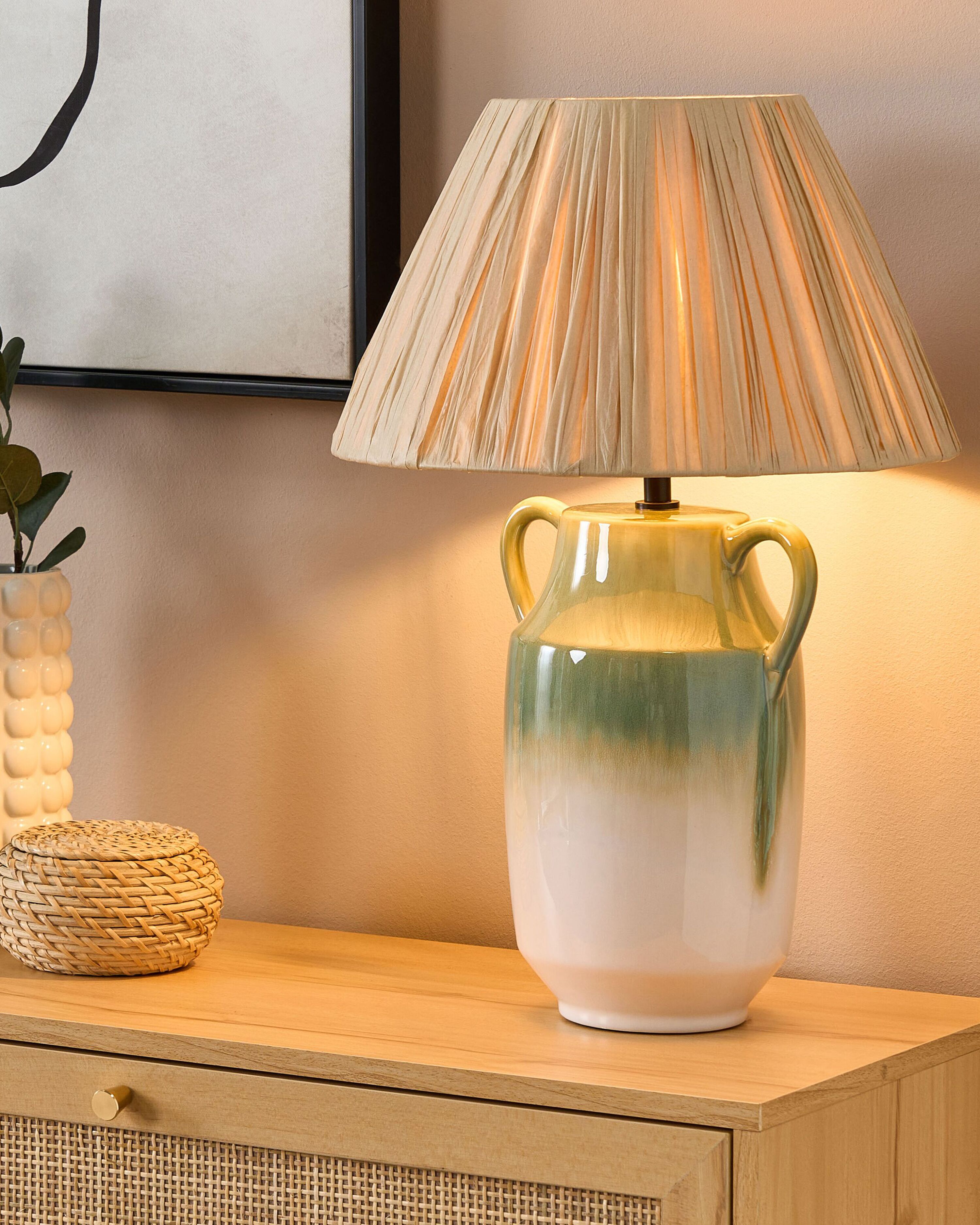 Table Lamp LIMONES Ceramic Green