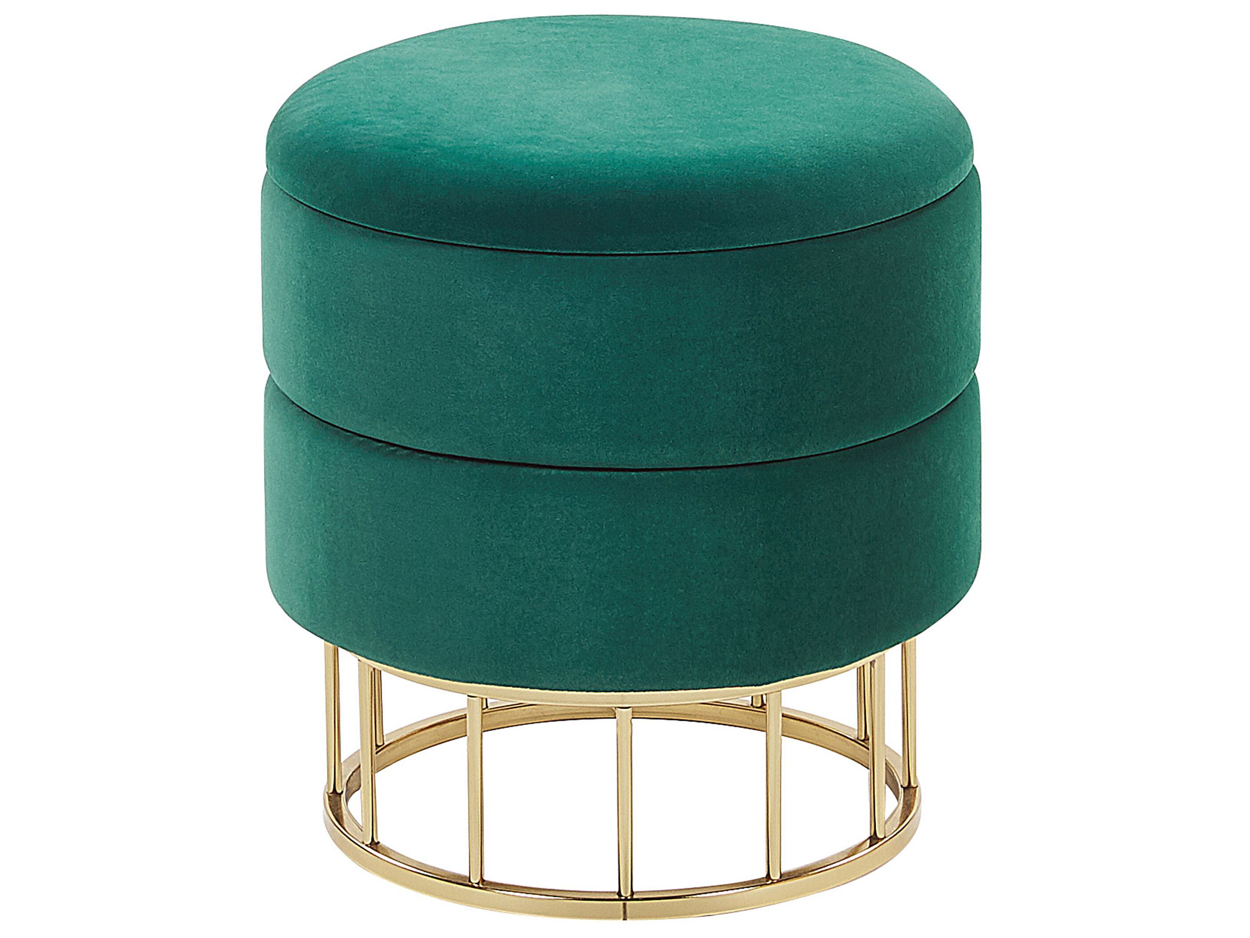 Storage Pouffe ELGIN Velvet Dark Green