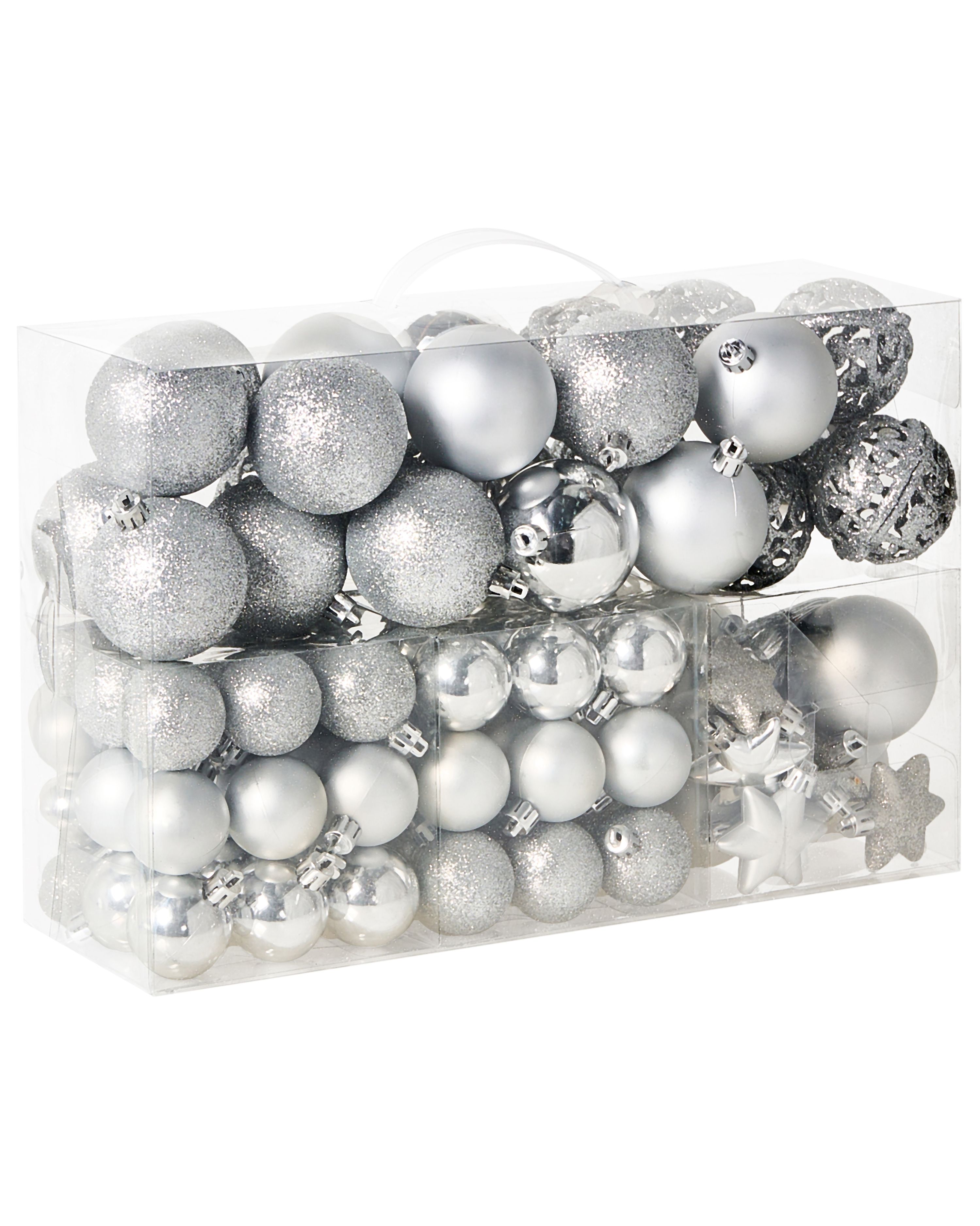 Set of 102 Baubles BANDAK Silver