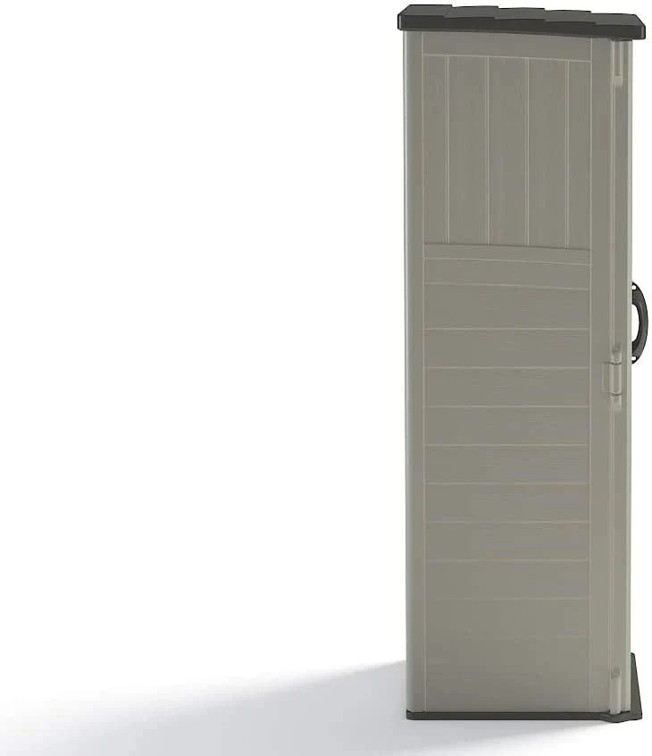 Suncast Resin Vertical Storage Shed, 22 Cubic Feet, Light Taupe, 2' 1.5in x 2' 8.5in x 6' - BMS1250 - Image 5 Suncast Resin Vertical Storage Shed, 22 Cubic Feet, Light Taupe, 2' 1.5in x 2' 8.5in x 6' - BMS1250 - Image 5