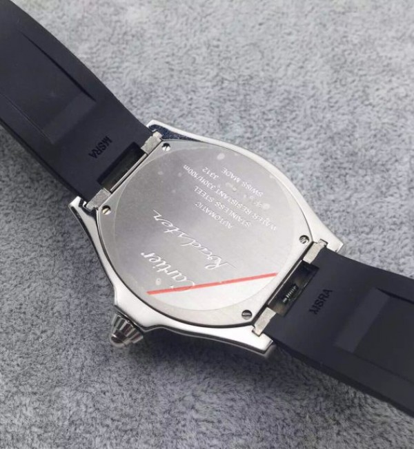 Replica Cartier Roadster SS White Dial Black Rubber Strap A2824 - Top club