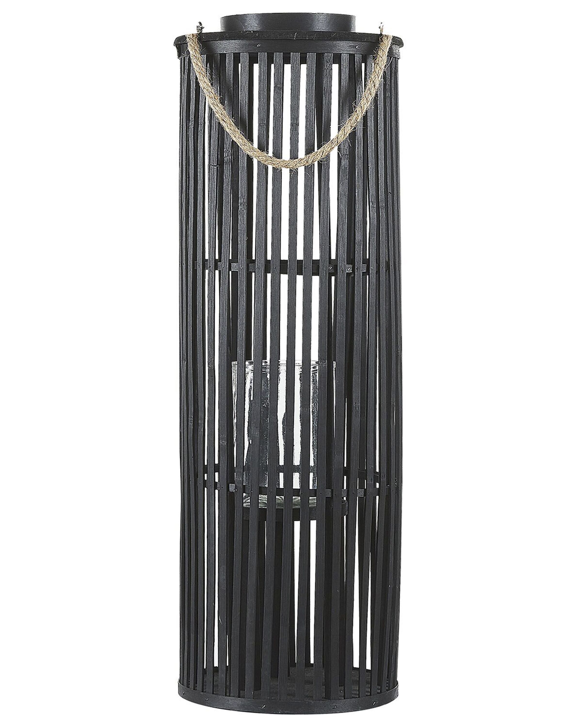 Lantern LUZON Willow Wood 80 cm Black