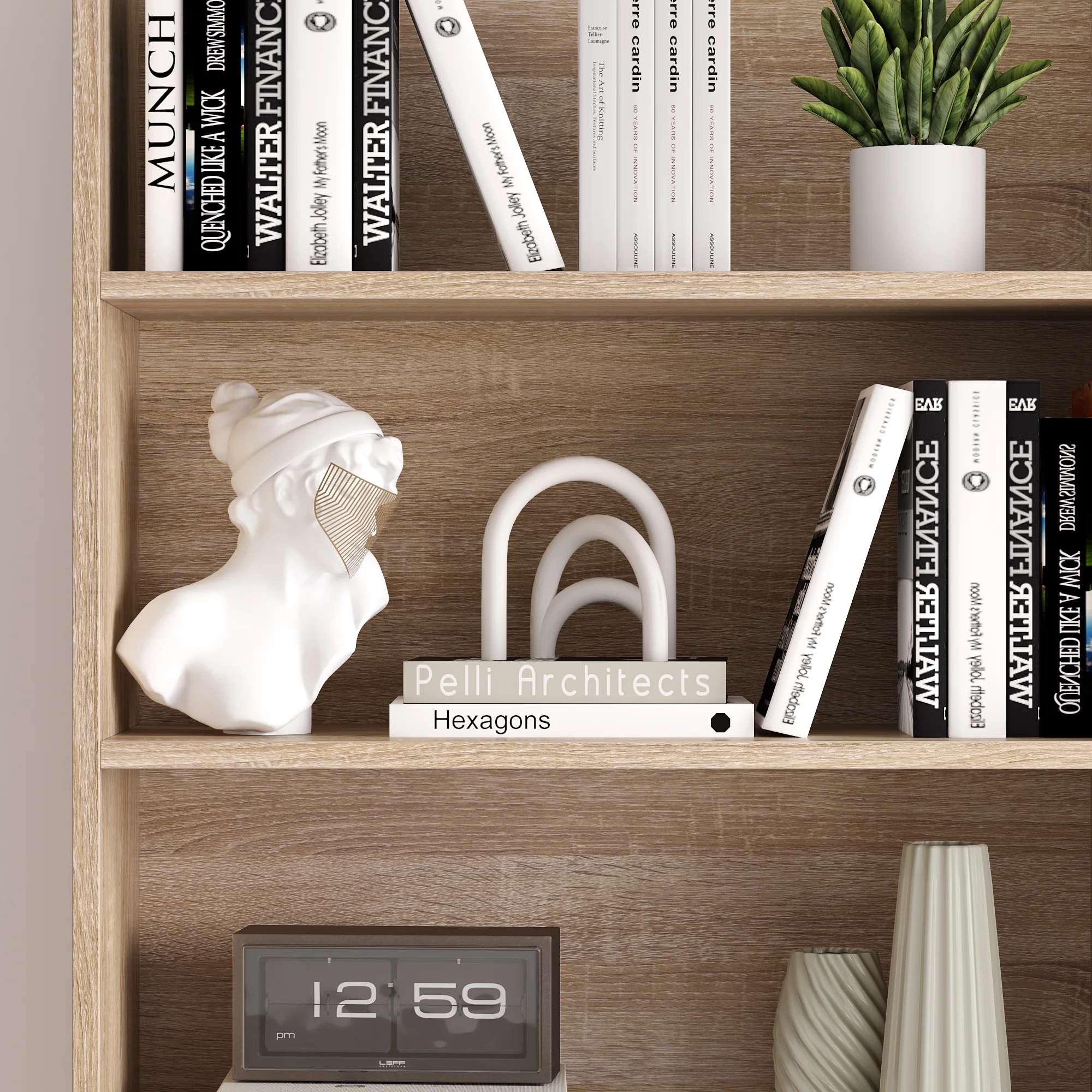 Homfa 74.3�� Double Wide 6-Tier Bookcase, Extra Large Wooden Freestanding Display Bookshelf for Home Office Living Room, White - Image 18
