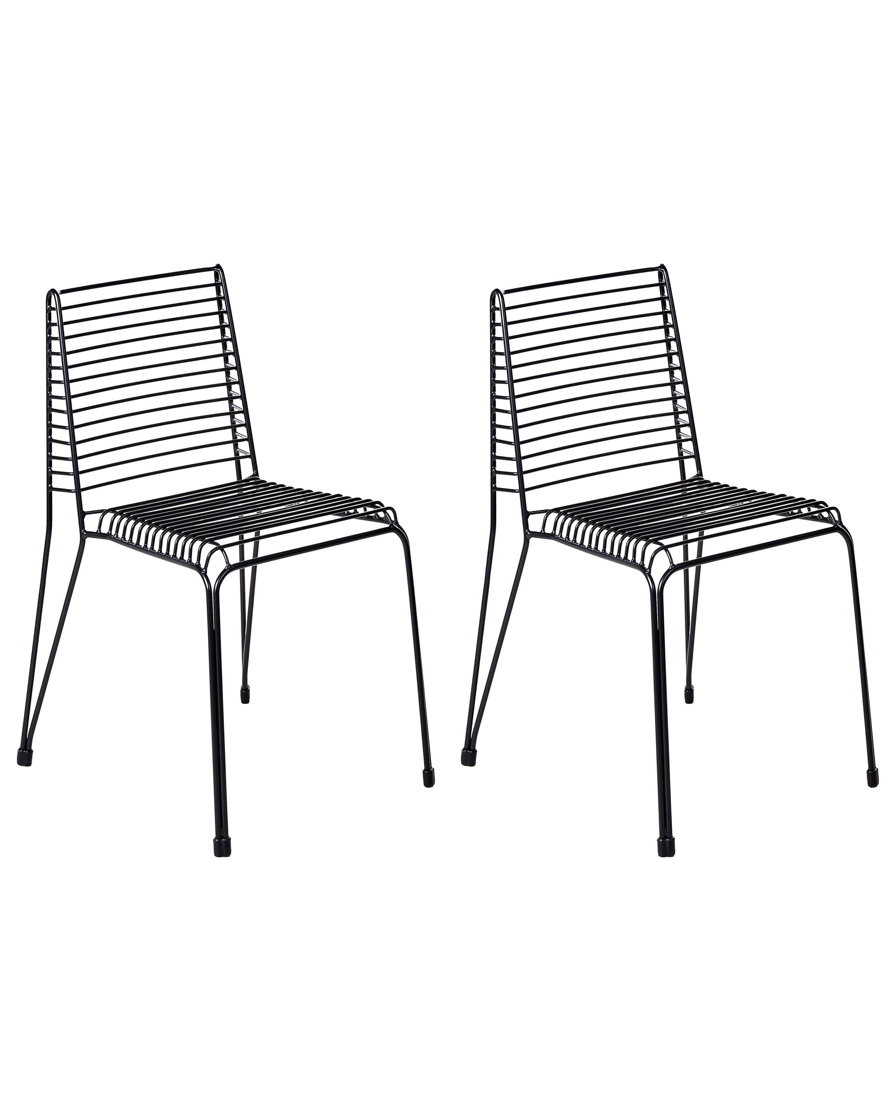 Set of 2 Garden Chairs CHIEVE Metal Black