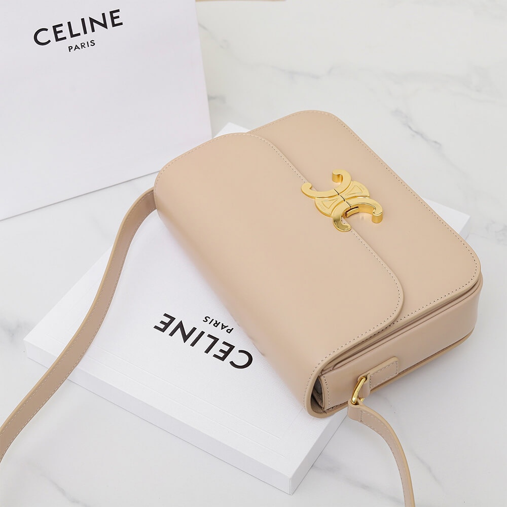CELINE CLASSIQUE TRIOMPHE BAG in shiny calfskin(HIGH-END GRADE)1:1High-quality replica
