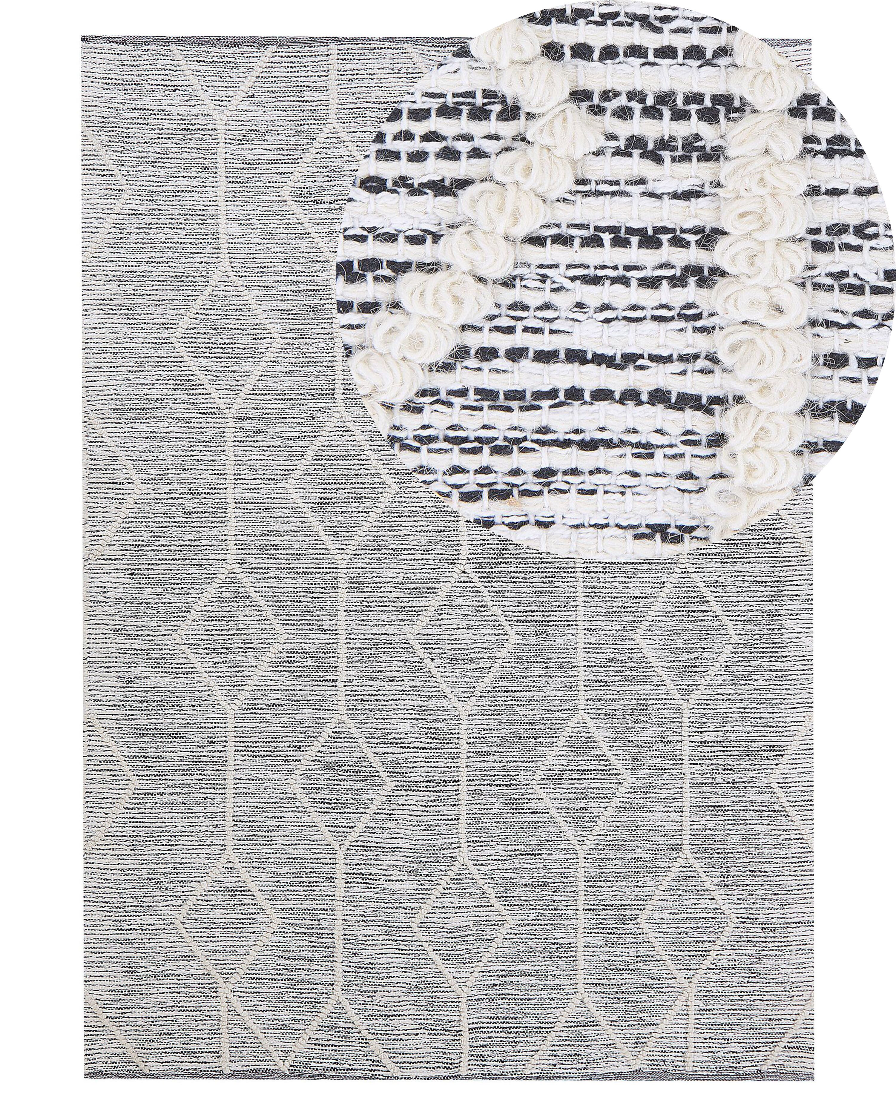 Rug EDREMIT Grey 140 x 200 cm Cotton