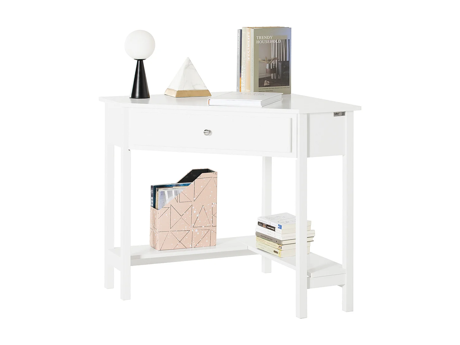Table Bureau d'Angle Bureau informatique Secrétaire avec Tiroir Meuble Bas d'Entrée, FWT31-W