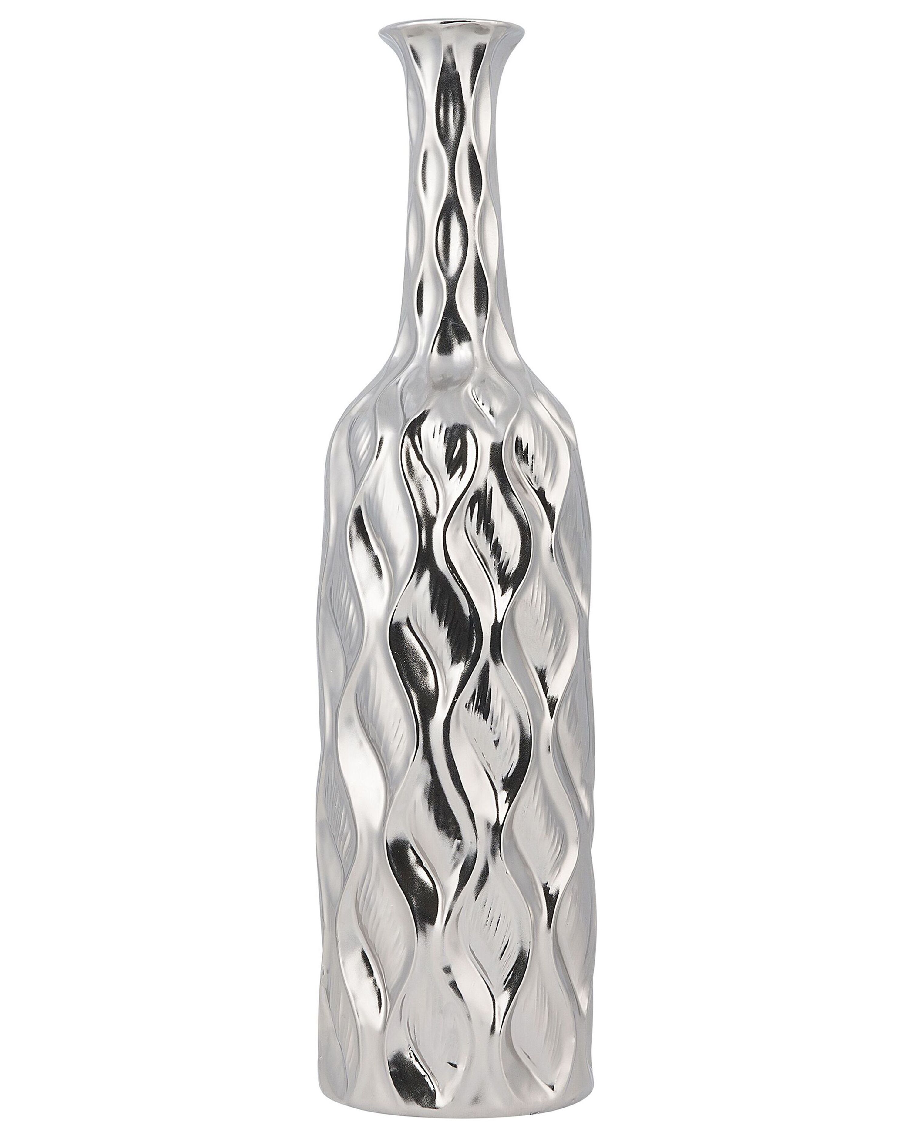Decorative Vase BASSANIA Stoneware 45 cm Silver