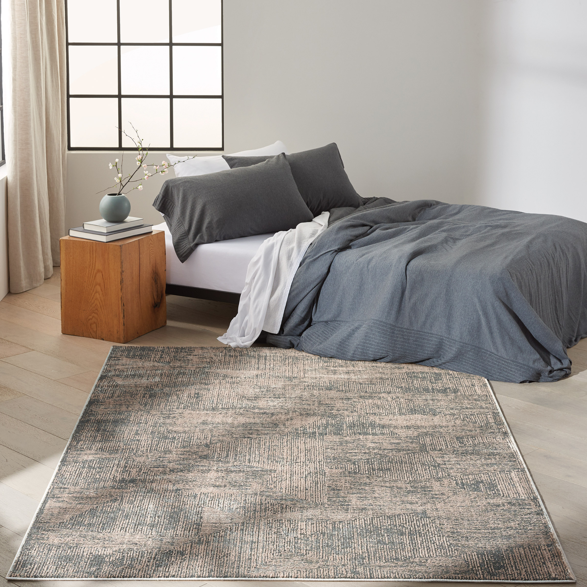 Calvin Klein Luminosity Black Ivory Area Rug, 5'3' x 7'3'