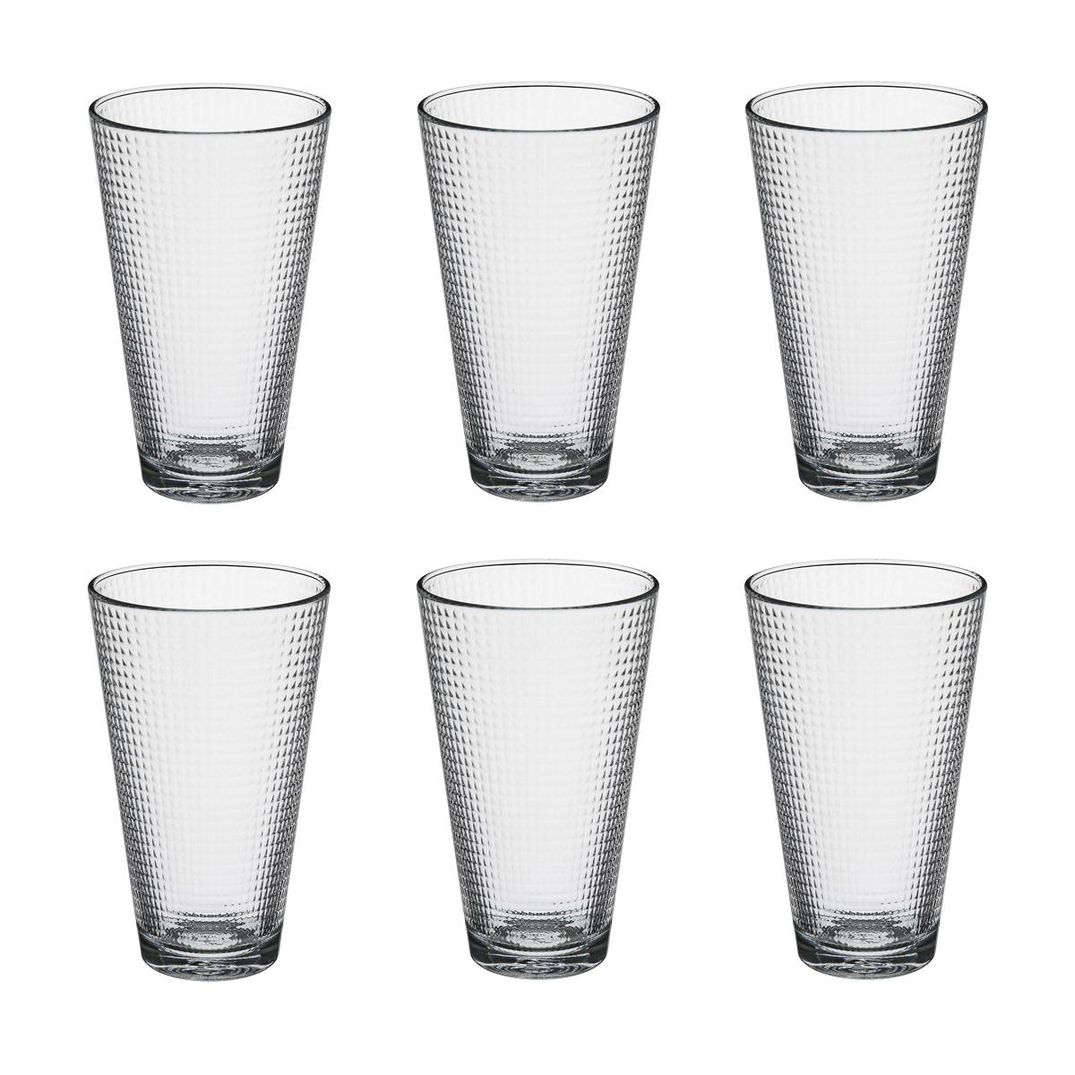 Set of 6 tall tumblers "Benit'Eau" 340 ml, Transparent