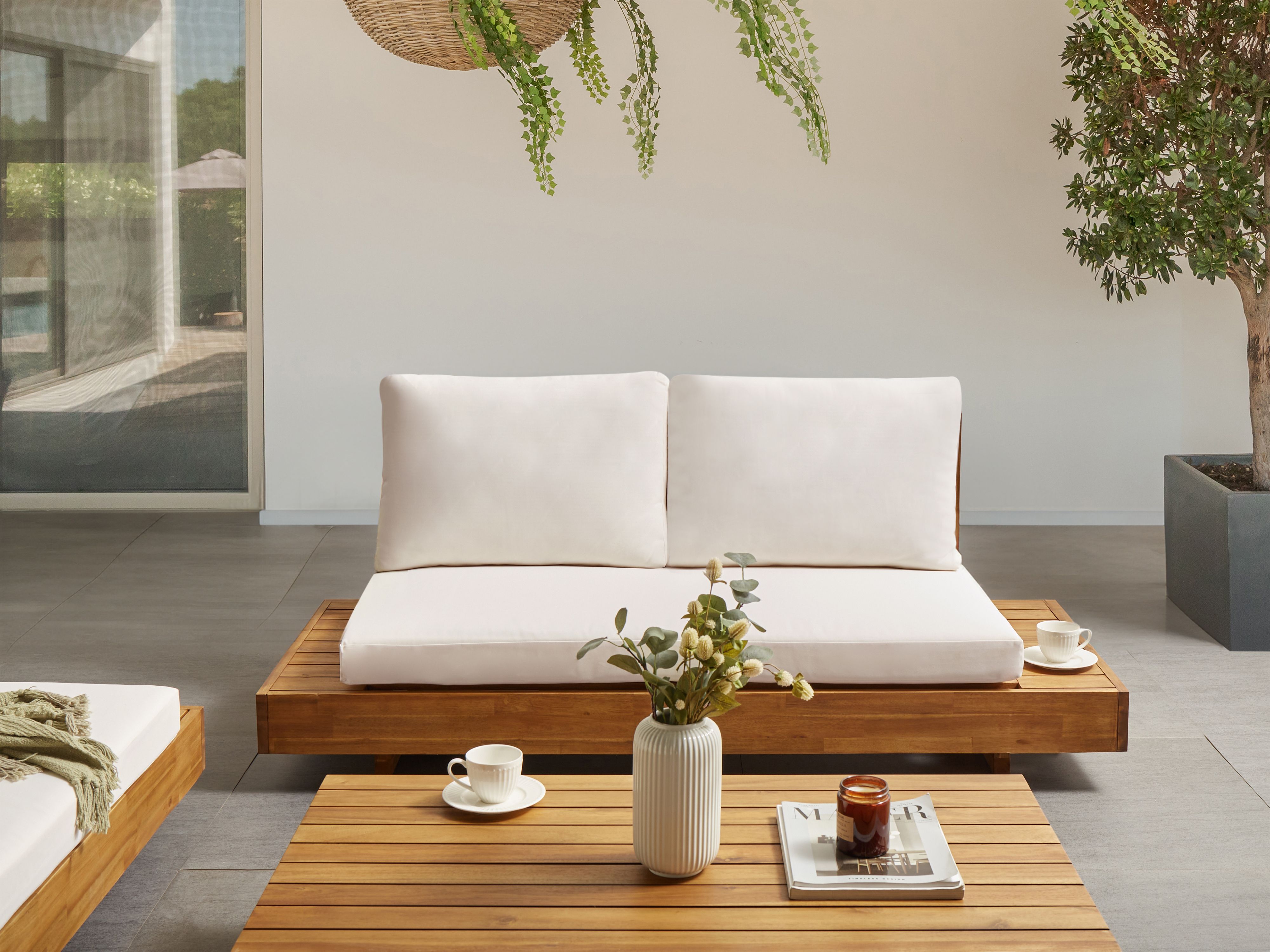 Garden Sofa 2 Seater MARETTIMO Certified Acacia Wood Brown