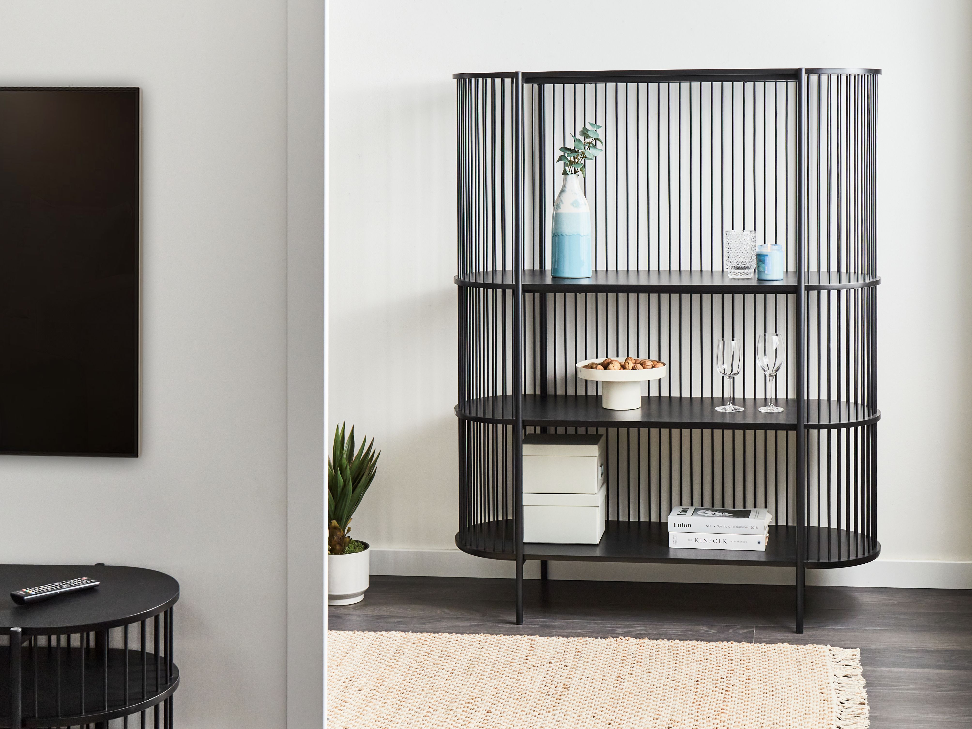 3 Tier Shelving Unit BIRSON 151 cm Black