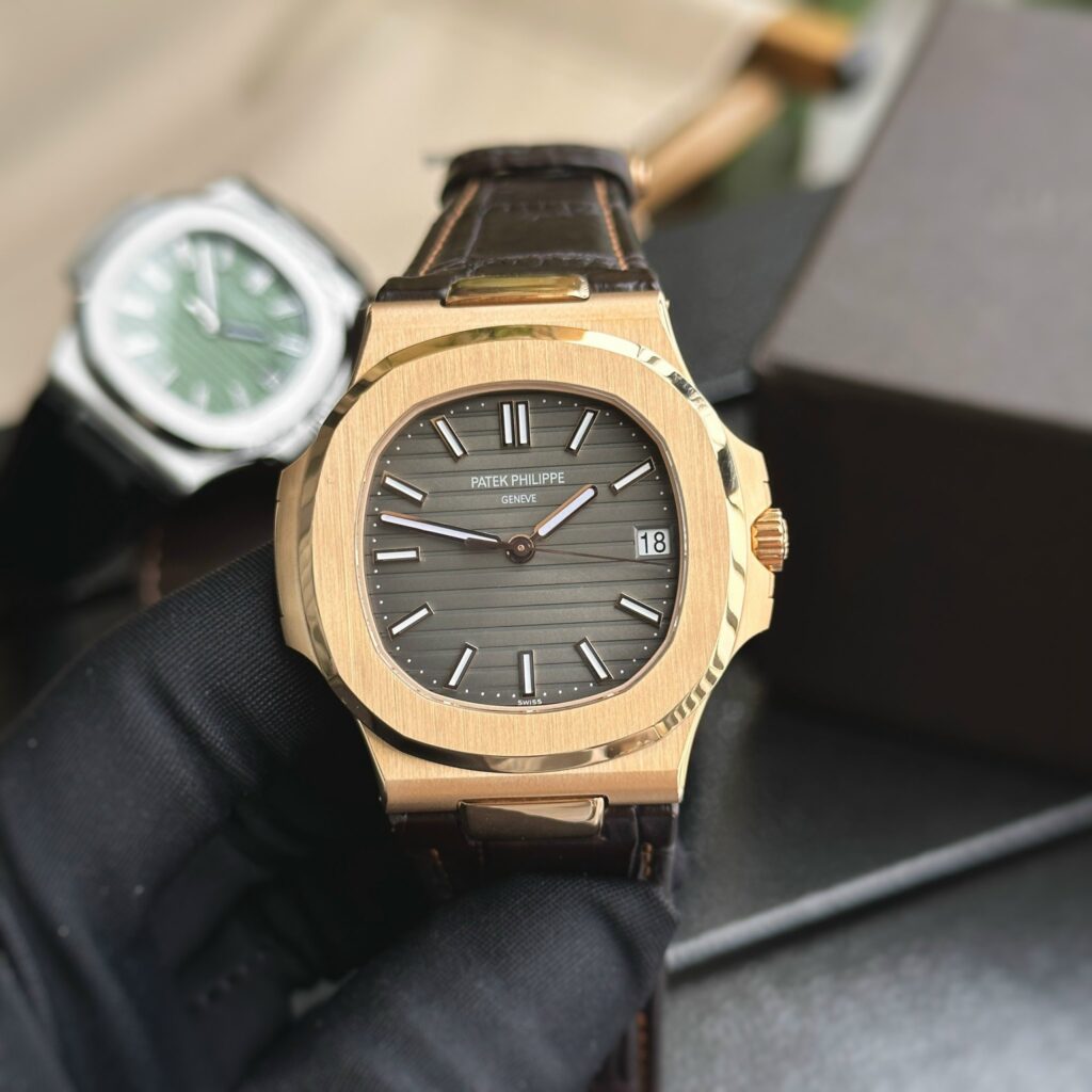 Patek Philippe Nautilus 5711 Rose Gold Grey Dial Replica 1:1 Watch Factory 3K 40mm - Elite Watch Atelier