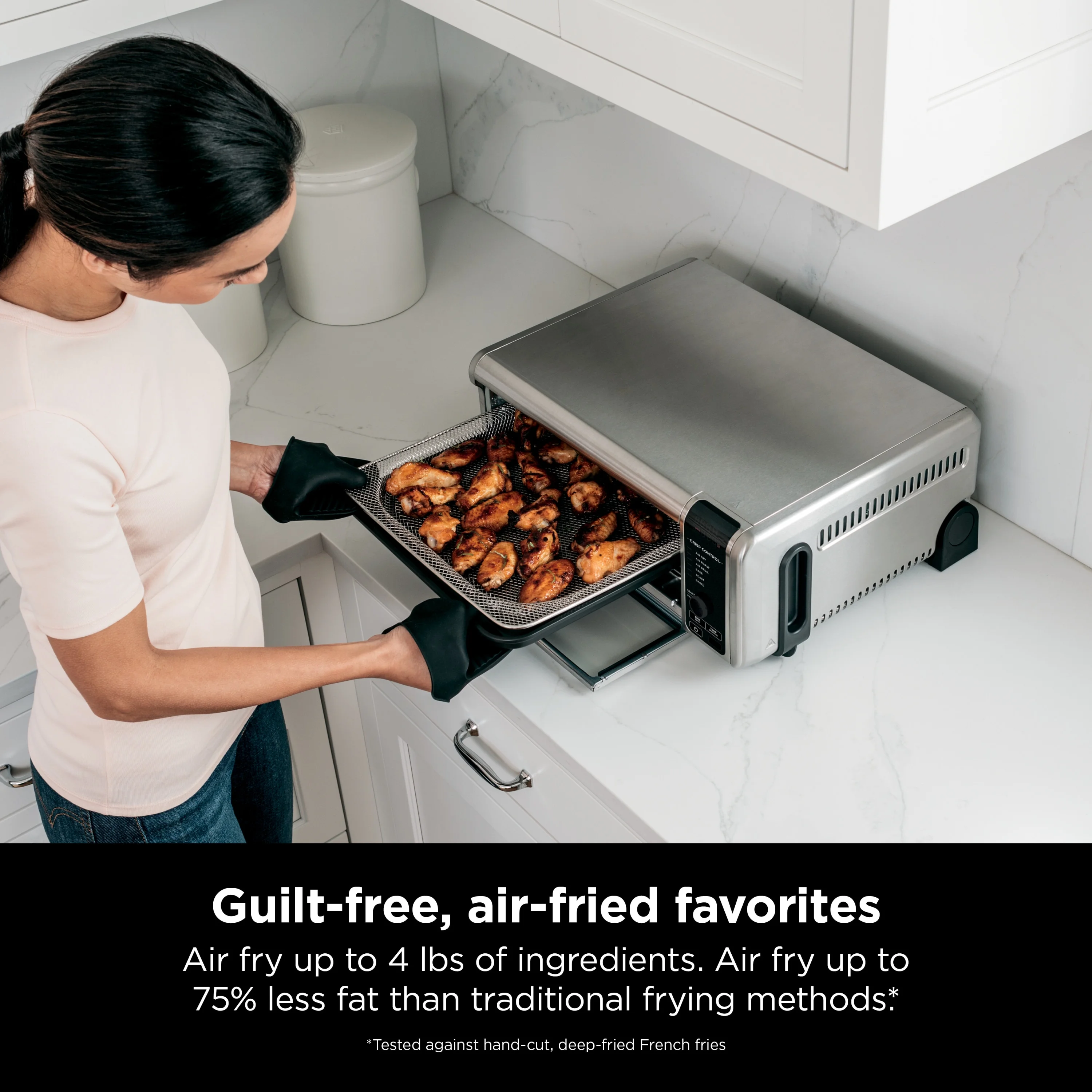 Ninja Foodi 6-in-1 Digital Air Fry Oven, Air Fryer, Convection Oven, Toaster, with Digital Crisp Control Technology, Compact Size, Stainless, SP080