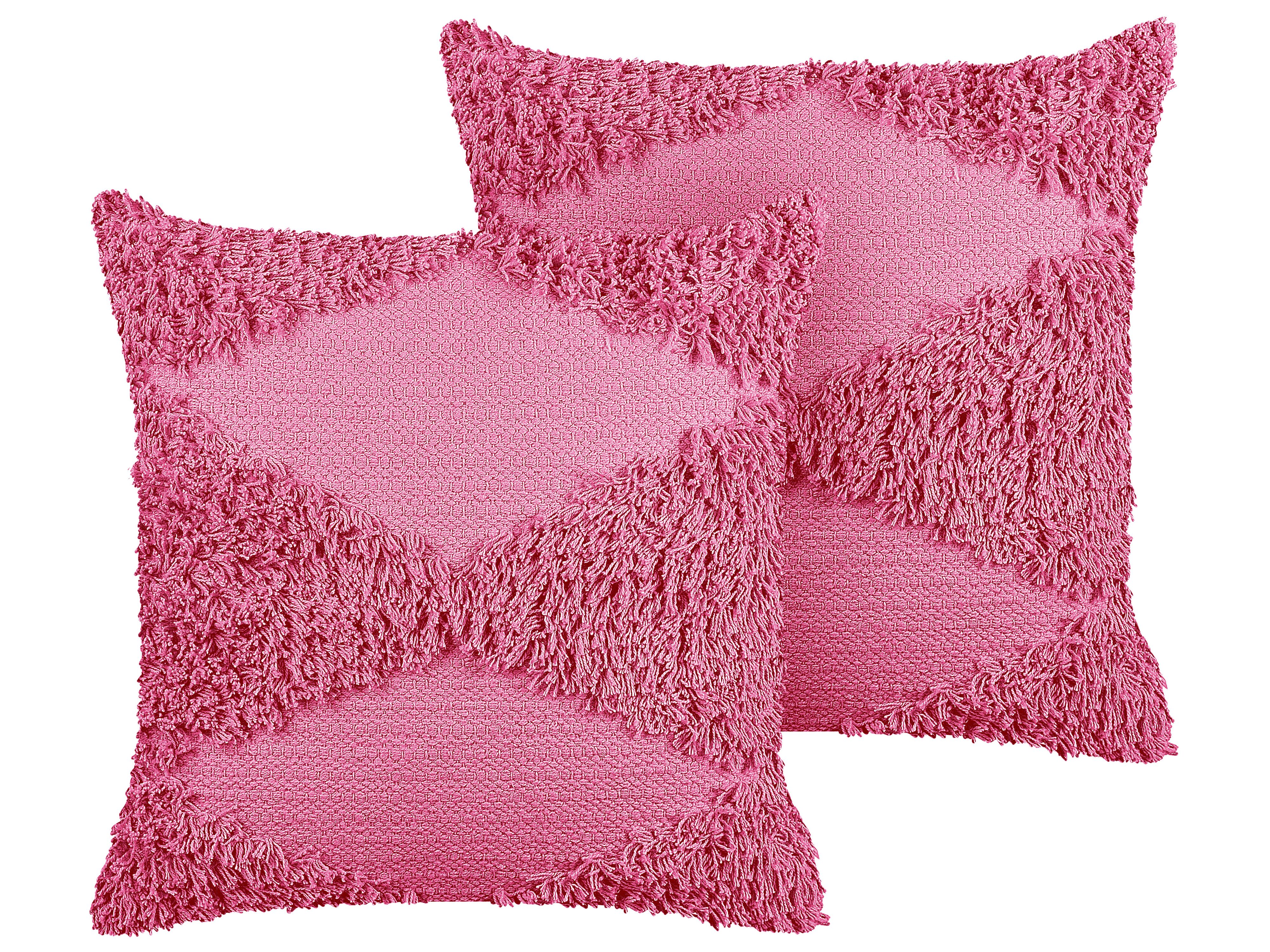 Set of 2 Decorative Cushions RHOEO Cotton 45 x 45 cm Pink