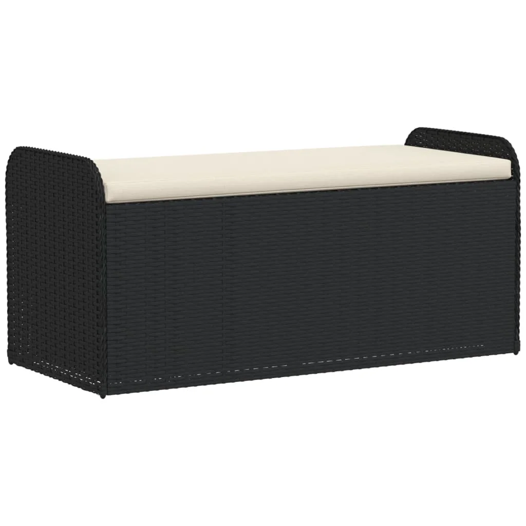 vidaXL Storage Bench with Cushion Outdoor Garden Seat Furniture Poly Rattan - Image 25