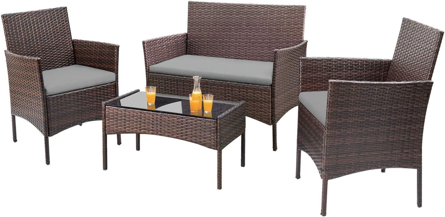 4-Piece Patio Rattan Wicker Furniture Set - T-LCRF834M18 - Image 26 4-Piece Patio Rattan Wicker Furniture Set - T-LCRF834M18 - Image 26