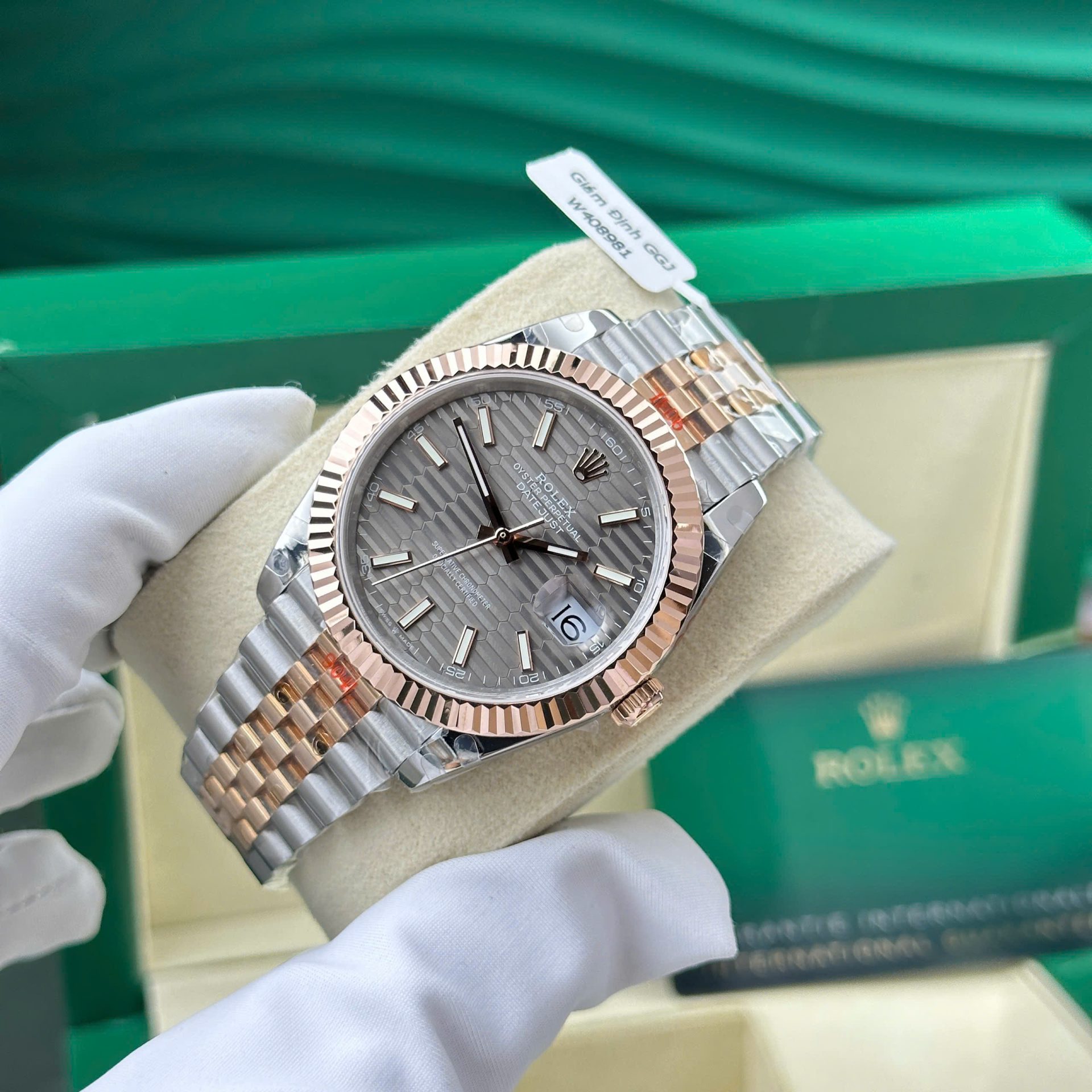 Rolex DateJust 126331 Gold Wrapped Gray Fluted Dial Replica Watches GM Factory V5 41mm - Elite Watch Atelier