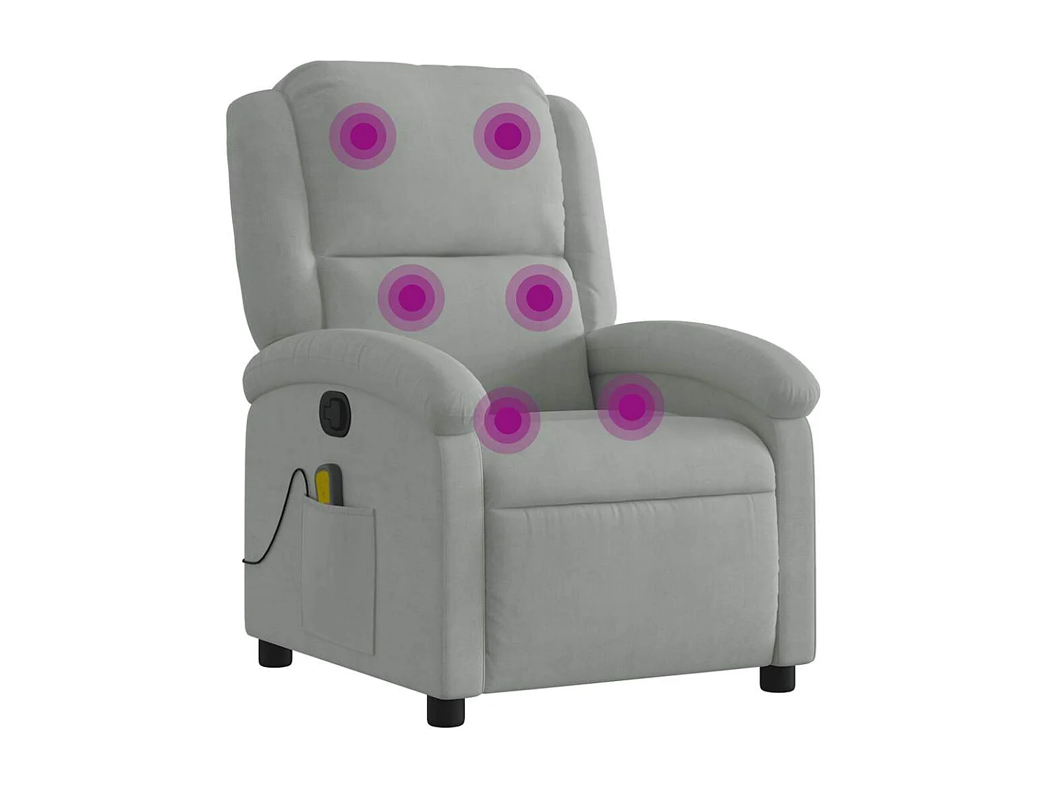 Fauteuil inclinable-Chaise de relax-Fauteuil de Massage gris clair velours SHL3727
