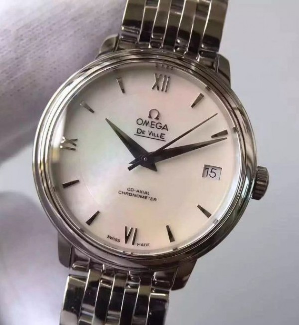 Replica Omega MKF De Ville 33mm White Dial SS Bracelet A2824 - Elite Watch Atelier