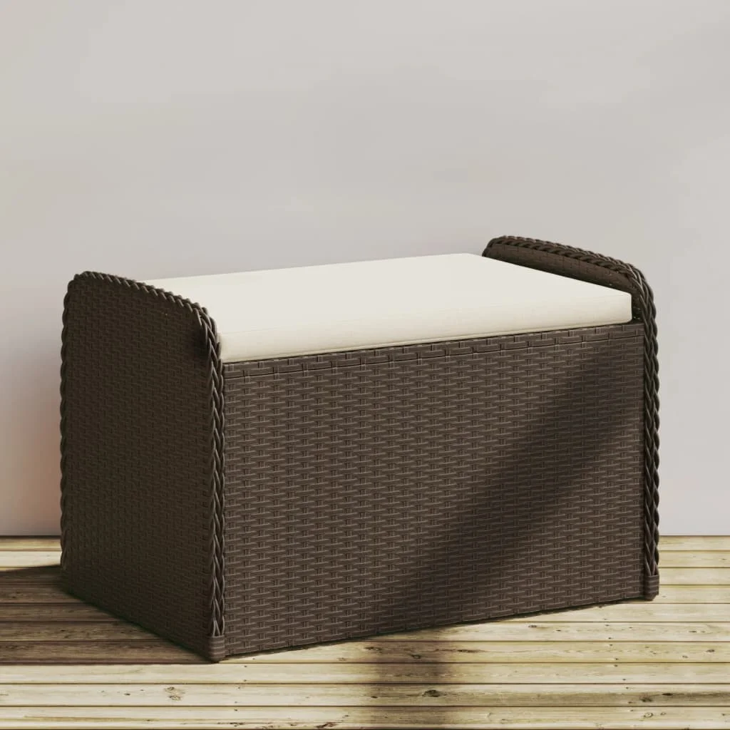 vidaXL Storage Bench with Cushion Outdoor Garden Seat Furniture Poly Rattan - Image 22