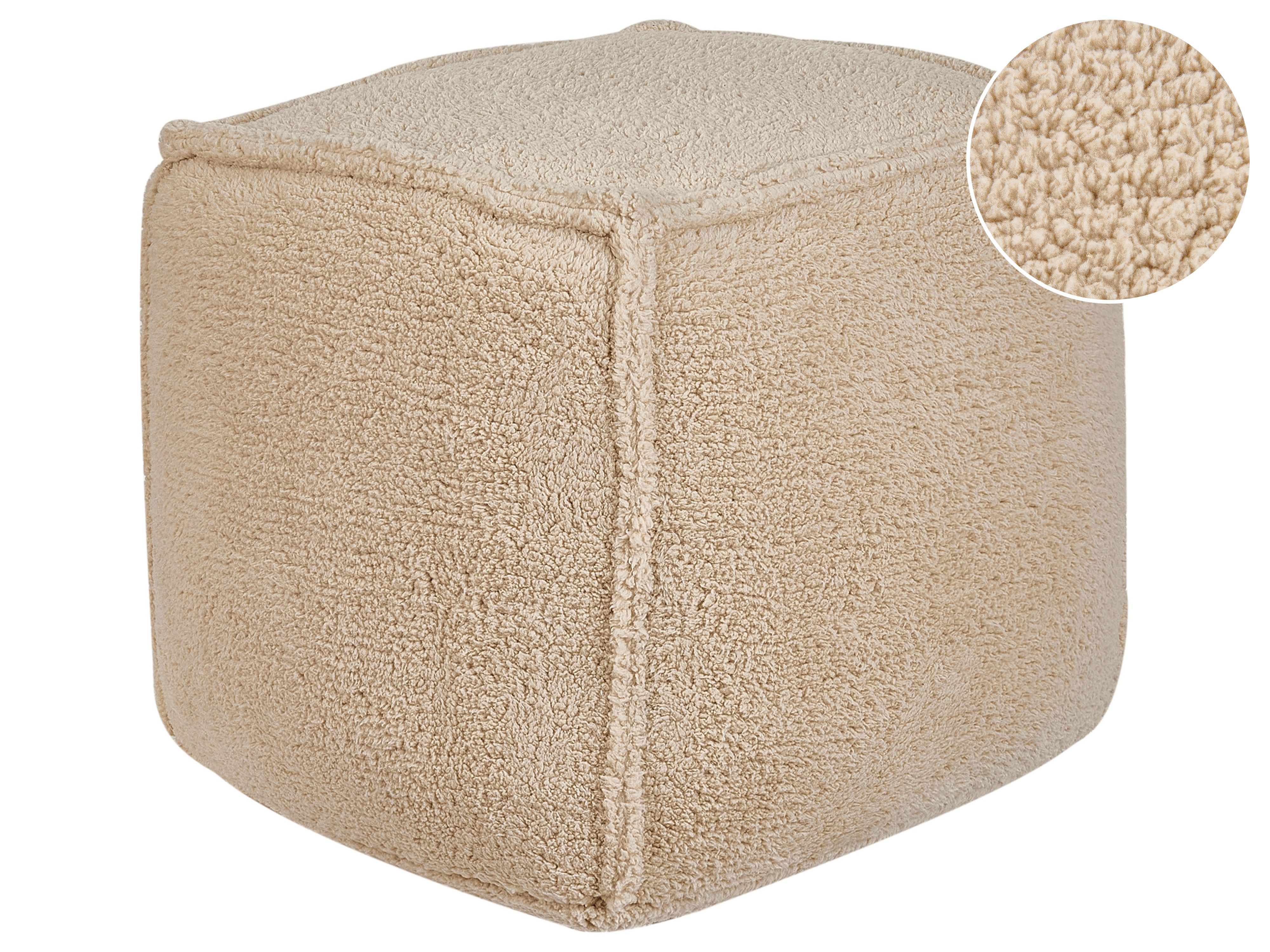 Pouffe ALIPUR Boucle Light Brown