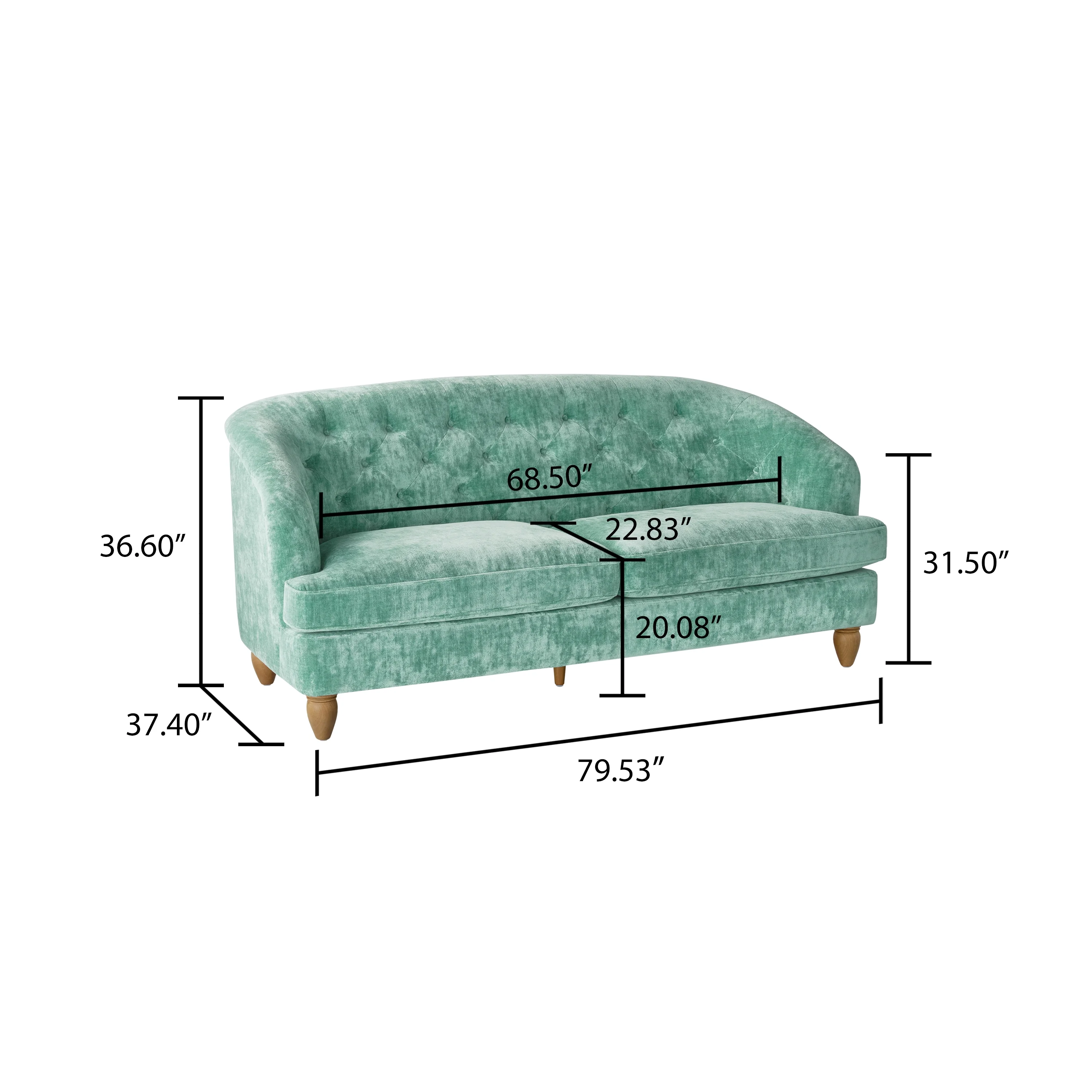 The Pioneer Woman Laurel Tufted Sofa, Cream Velvet, 79.53 in - Image 12