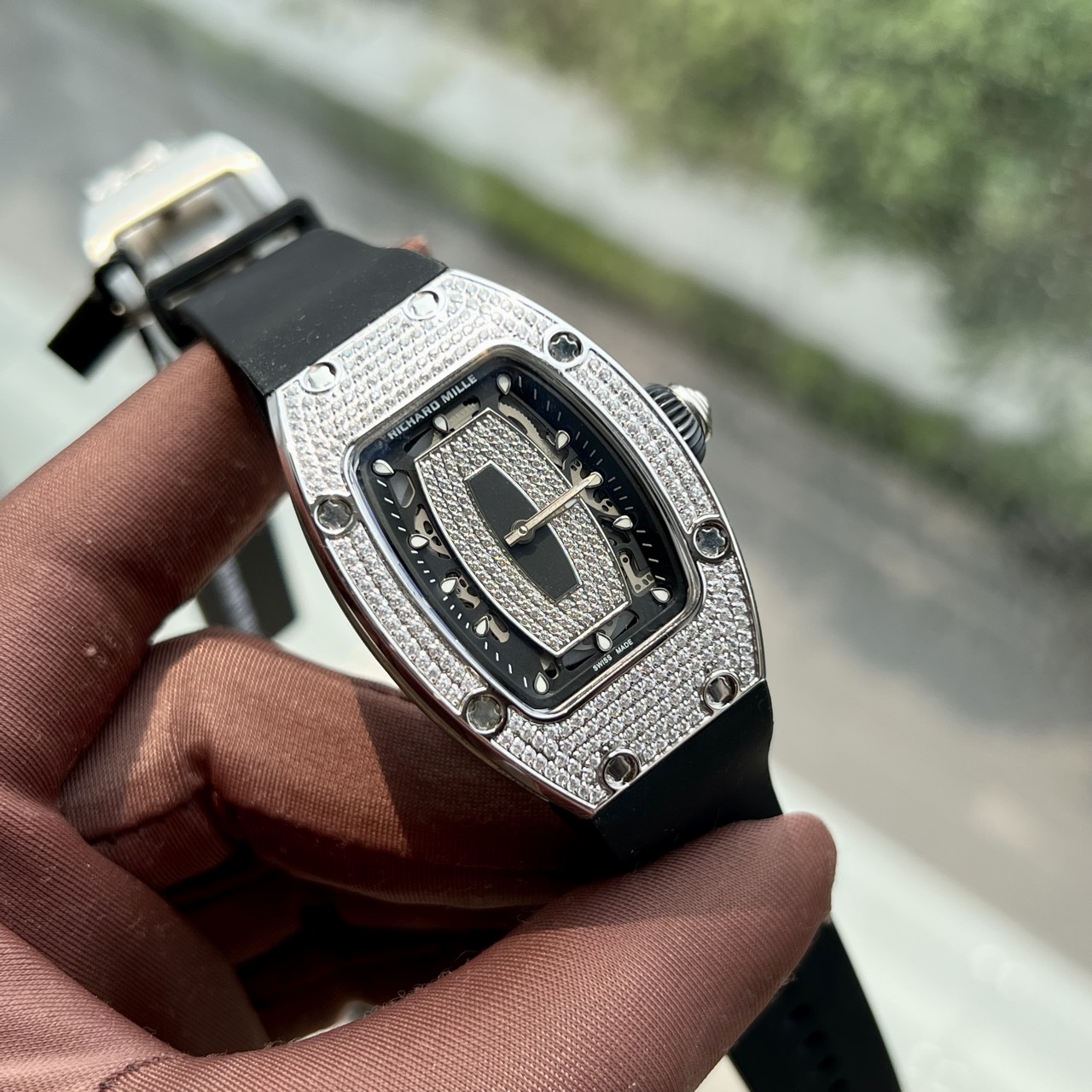 Richard Mille Replica 11 Watch RM007 Women s with Stone Rubber Strap 36mm - Elite Watch Atelier