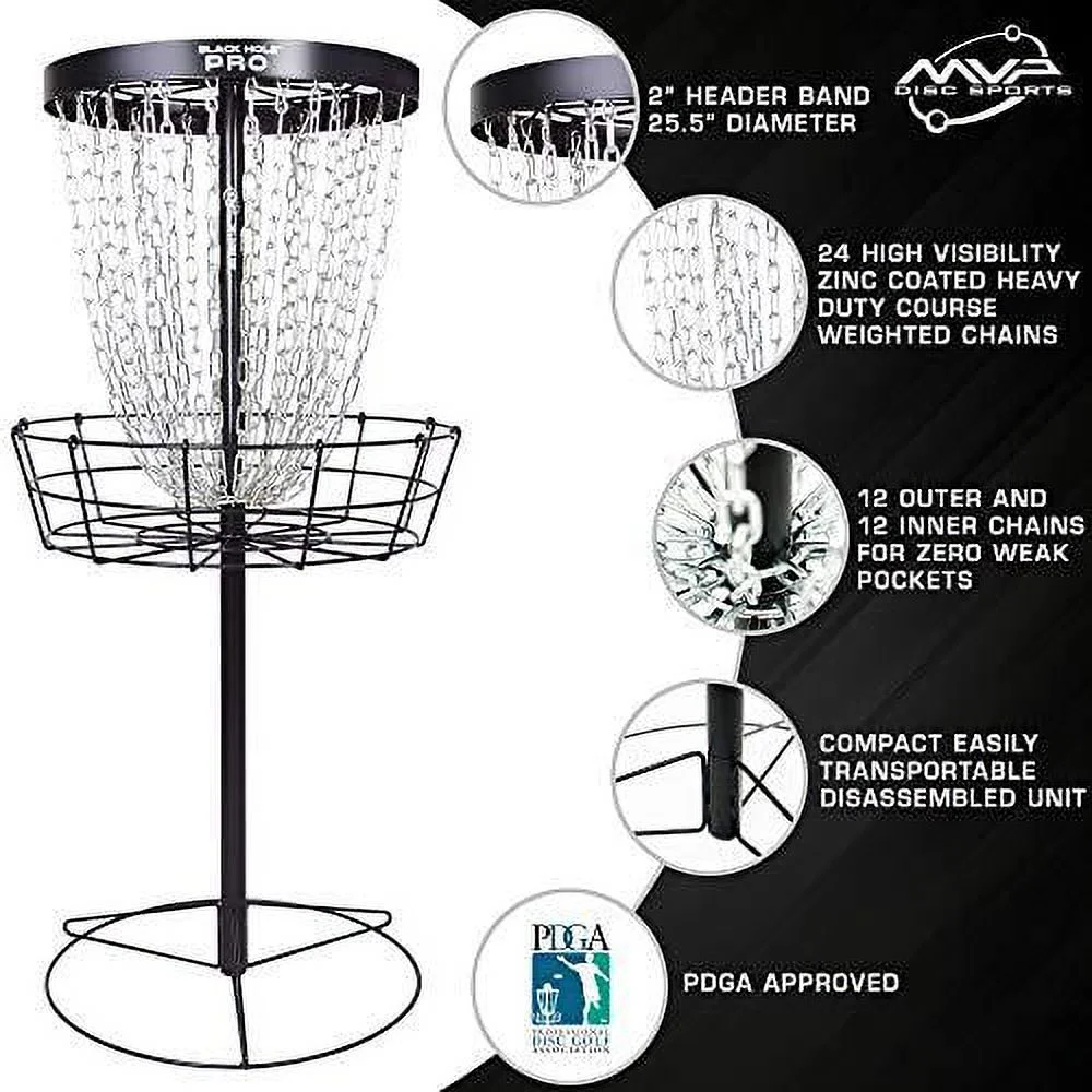 MVP Black Hole Pro 24-Chain Portable Disc Golf Basket Target - Image 2