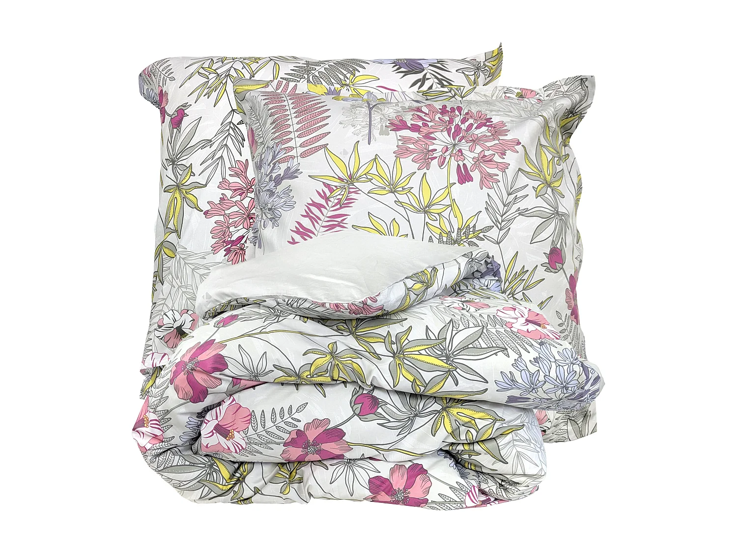 Parure de lit 260x240 cm satin de coton ANAÏS multicolore 3 pièces