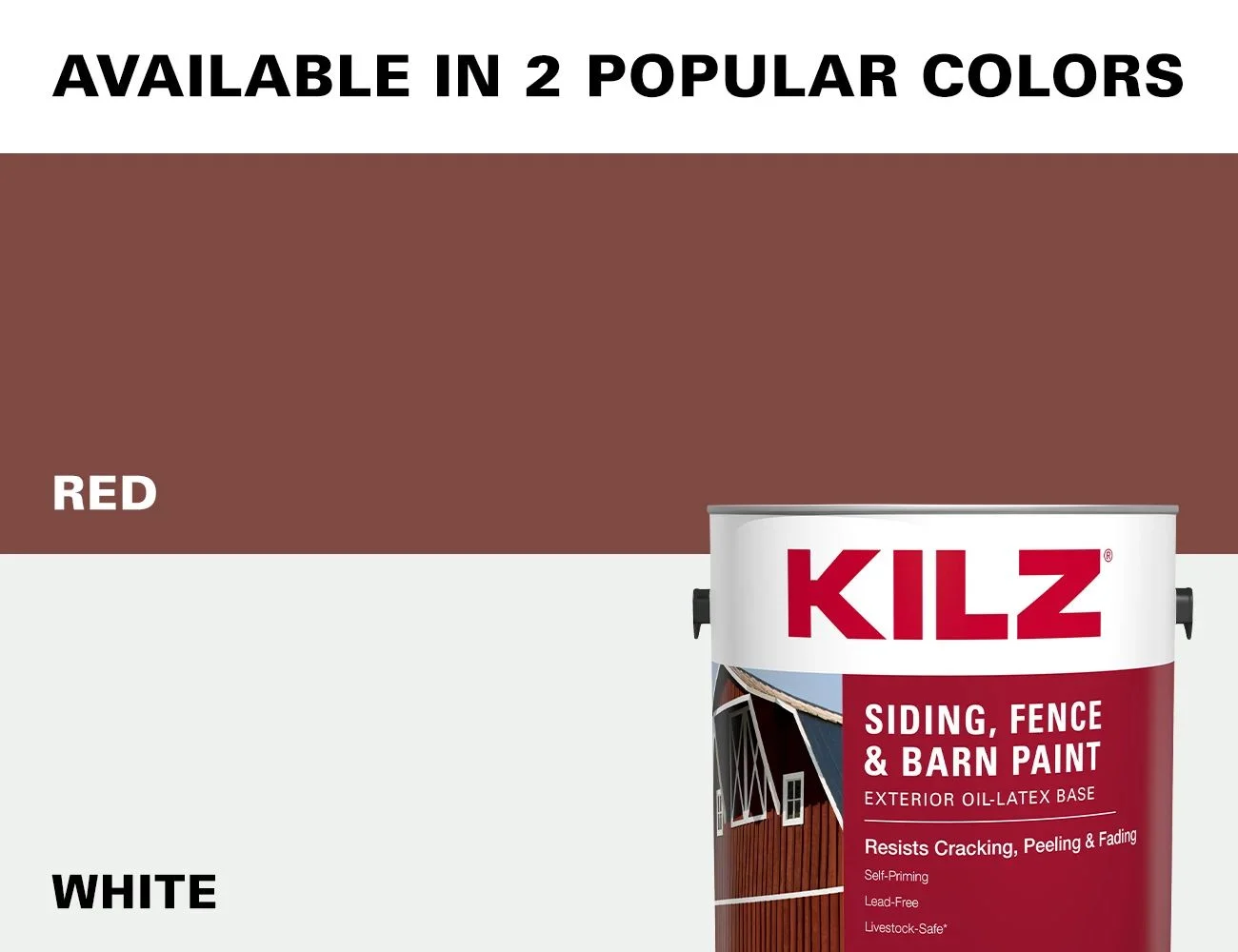 KILZ Siding, Fence, and Barn Paint, Exterior, White, 1 Gallon - Image 5