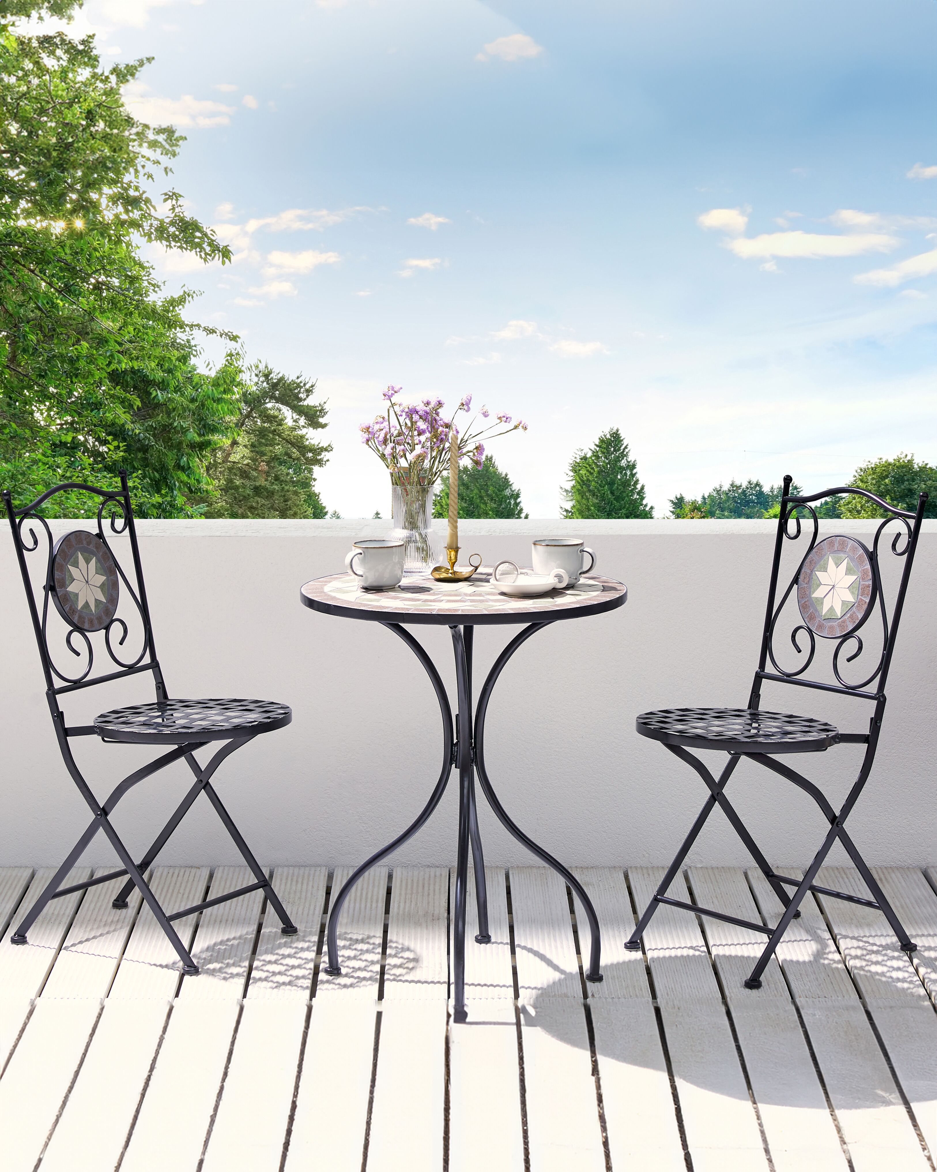 Set of 2 Garden Chairs CARIATI Metal Black