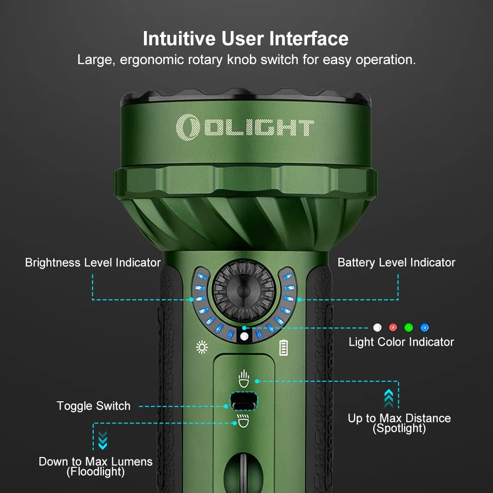 OLIGHT Marauder Mini 7,000 Lumens Bright Flashlight with 600 Meters Beam Distance, Powerful RGB Lights, Magnetic Rechargeable for Outdoors Work, Hunting, and Searching(Black) - Image 38