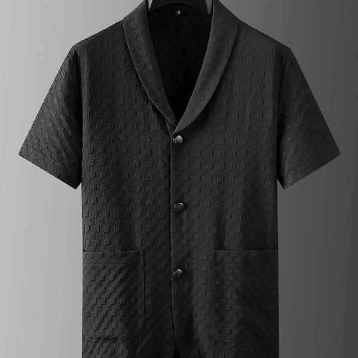 Men's Black Casual Fashion Two Piece Set