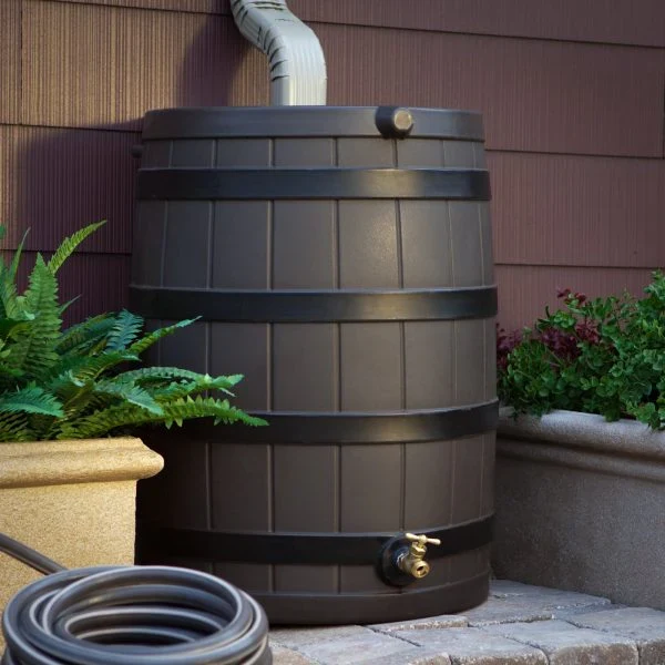 Good Ideas Rain Wizard 40 Gallon Rain Barrel With Darkened Ribs - Oak - Image 3 Good Ideas Rain Wizard 40 Gallon Rain Barrel With Darkened Ribs - Oak - Image 3