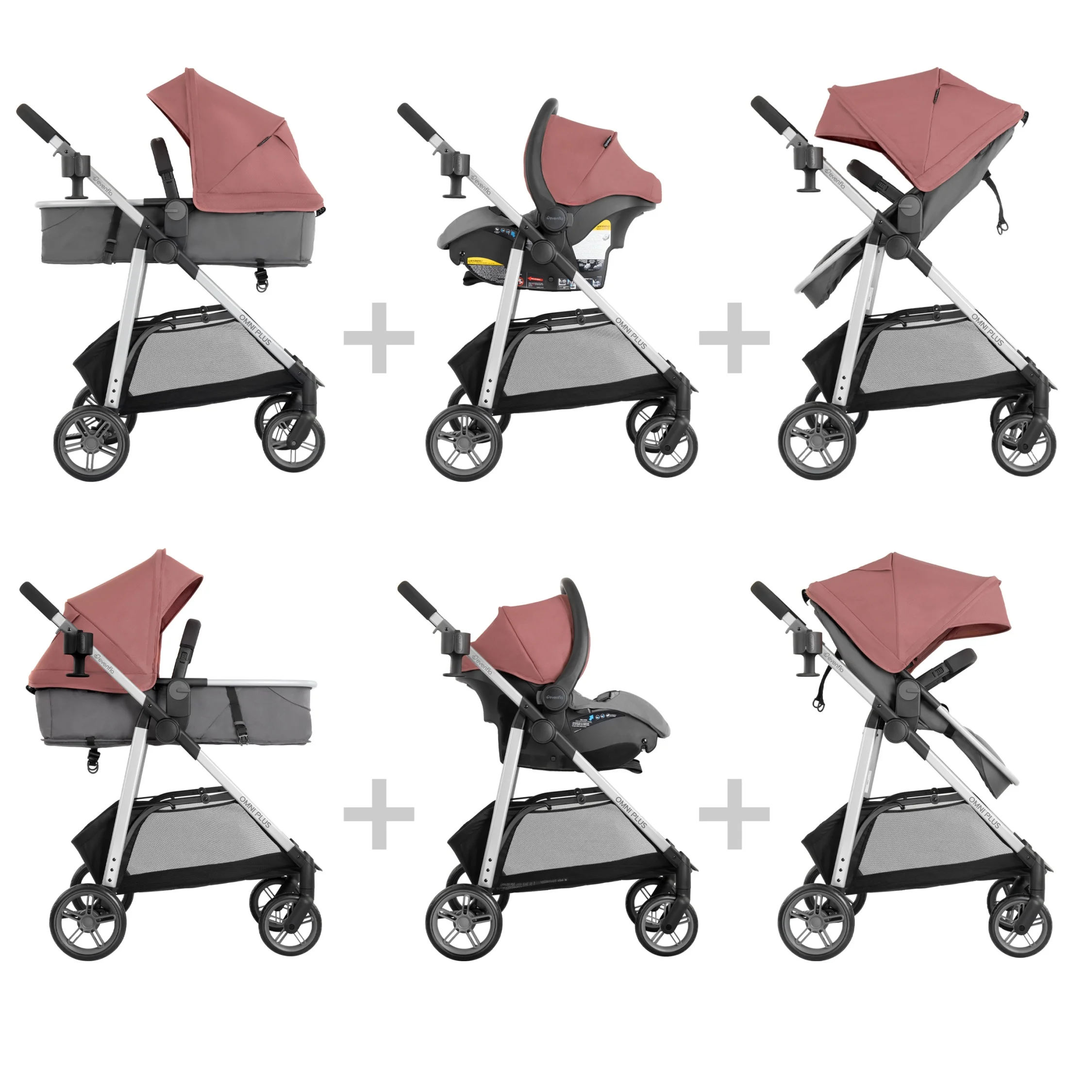 Evenflo Omni Plus Modular Travel System with LiteMax Sport Infant Car Seat, Mylar Gray, Unisex - Image 68