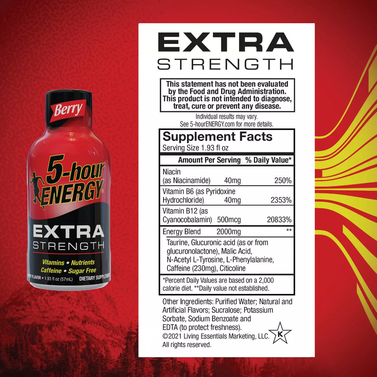 5-hour ENERGY Shot, Extra Strength, Berry, 1.93 oz