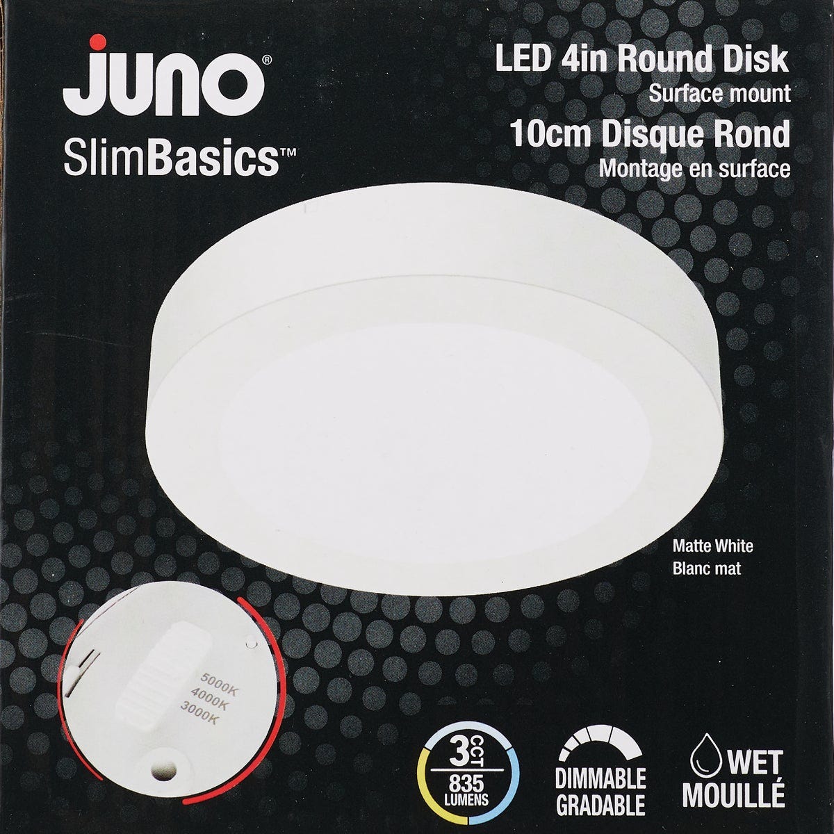 Juno SlimBasics JSBC 4 In. CCT LED Surface Mount Disc Light