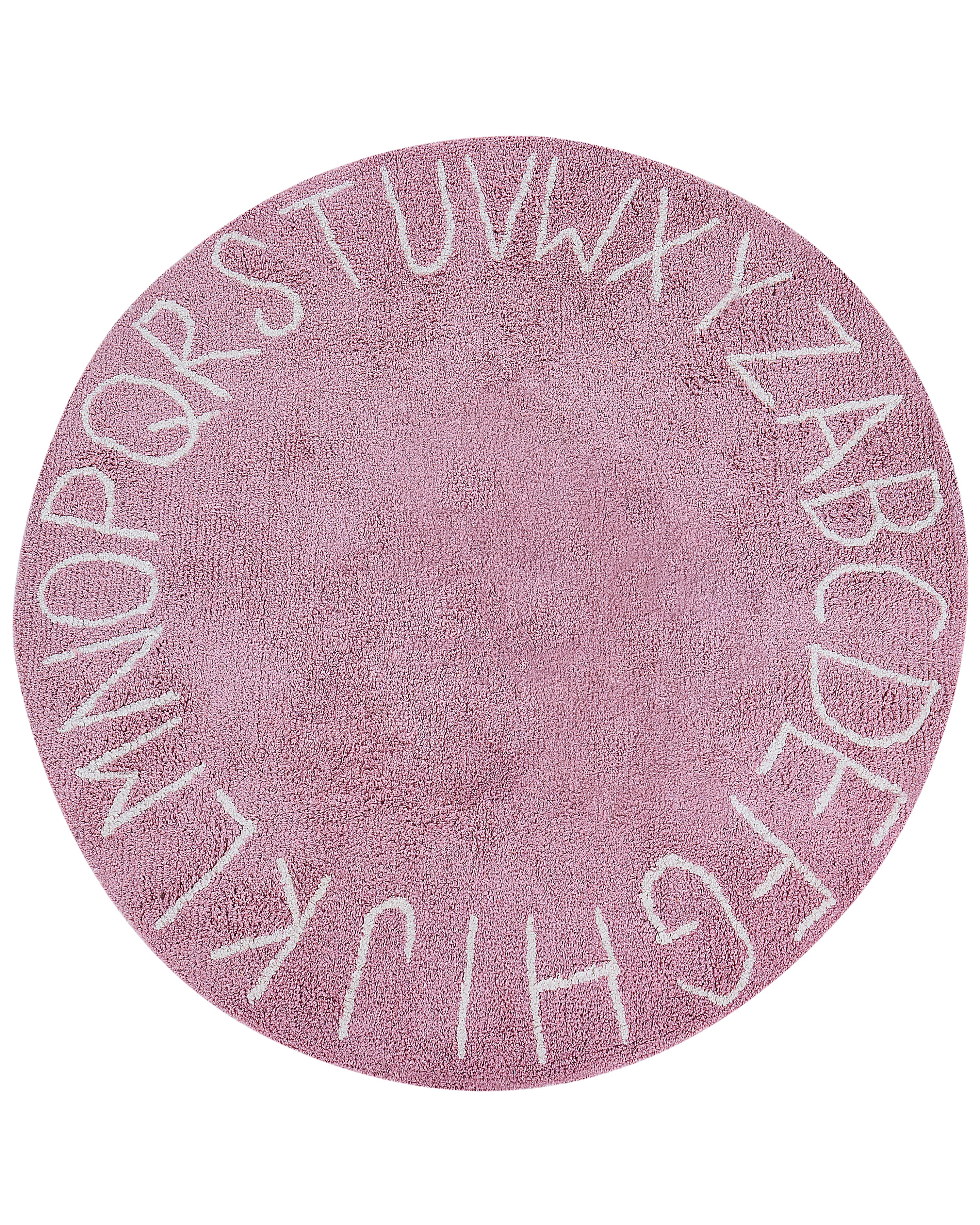 Kids Rug VURGUN Pink ø 120 cm Cotton