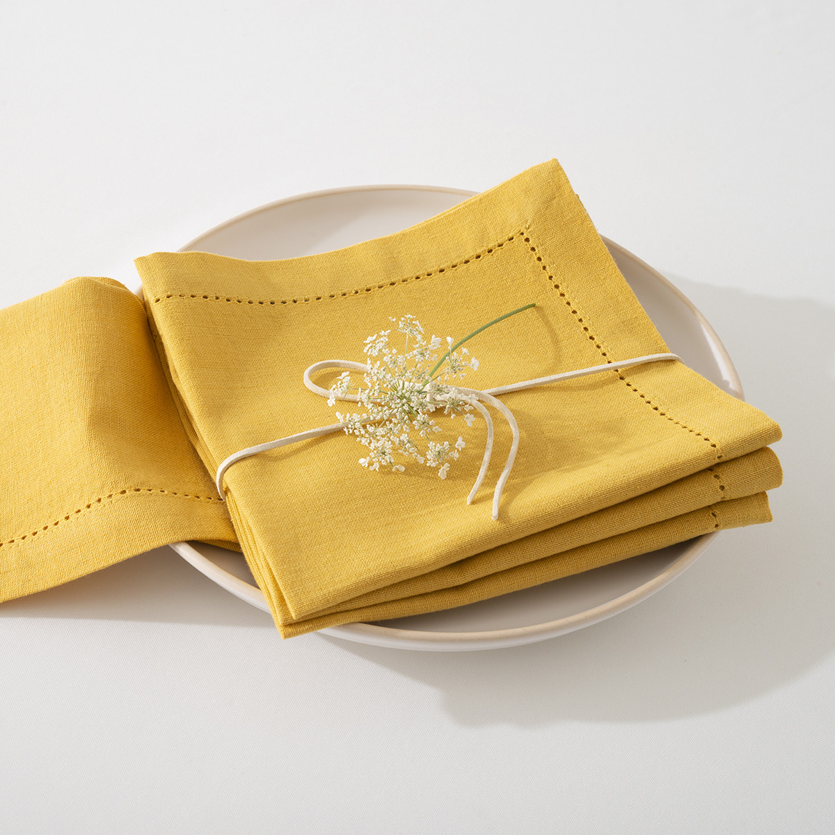 Set of 4 napkins "Chambray" Yellow, 40x40 cm