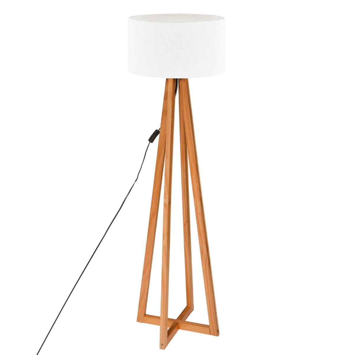 Floor lamp "Molu" Wood, White, H.140 cm