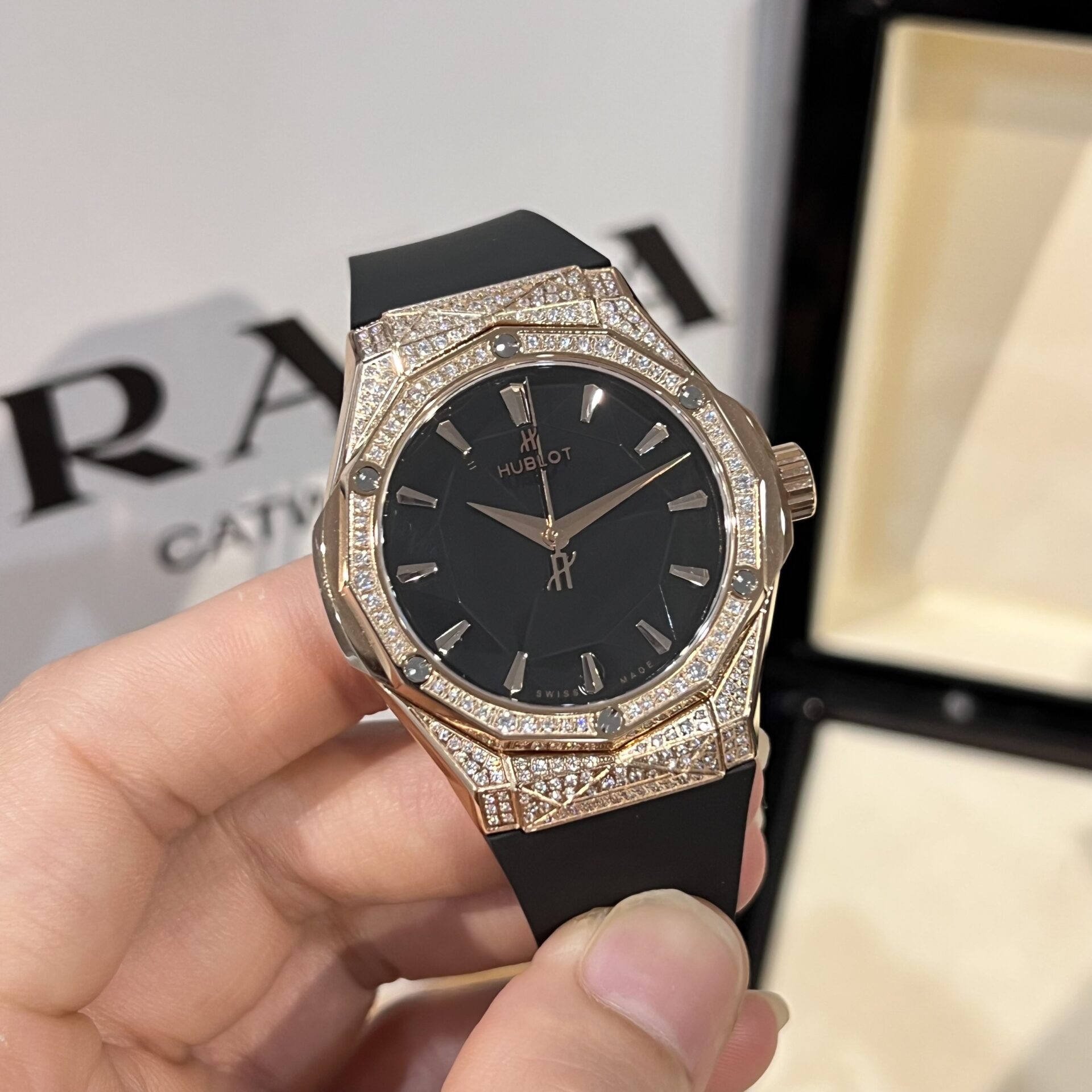 Hublot Replica Watch Orlinski King Gold Black With Full Diamond Case HBF 40mm - Elite Watch Atelier
