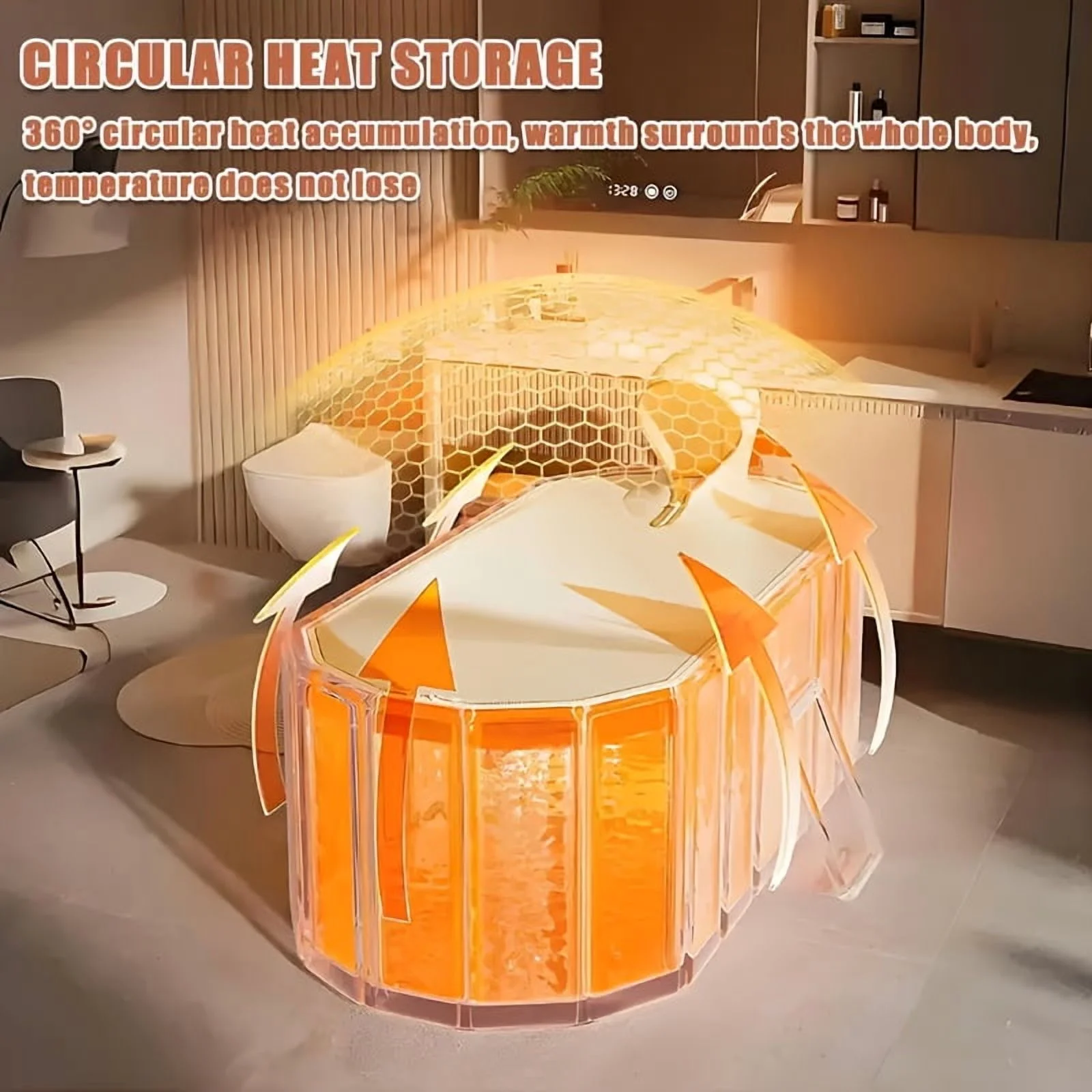 [Lightweight Design] Portable Hot Tub for Home Gym - Quick Setup, No Installation Needed, Foldable Storage, Dual Drainage Design, Beige PVC Material - Perfect Christmas Gift for Relaxation & Wellness