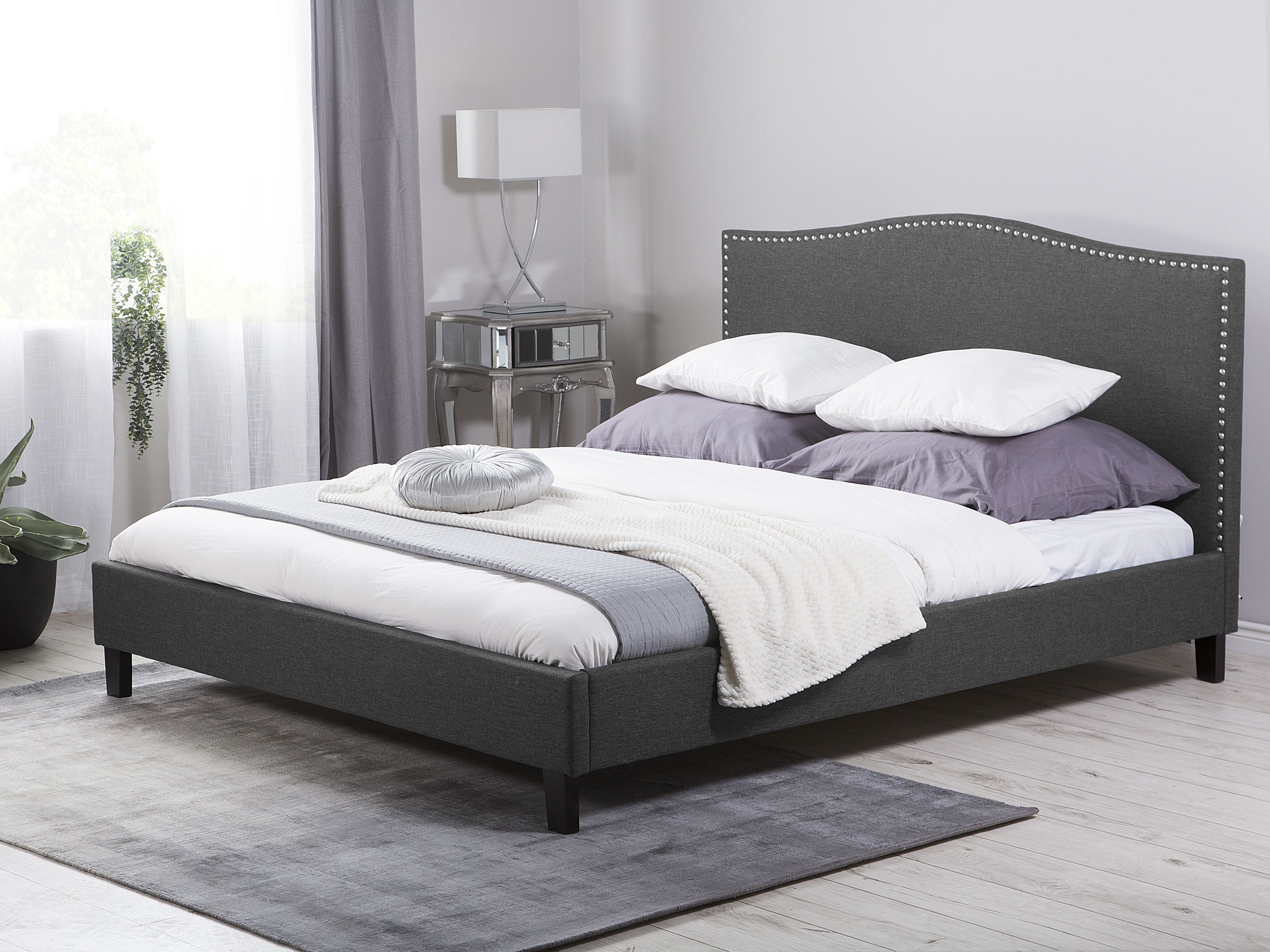 Bed Fabric MONTPELLIER 180 x 200 cm (EU Super King) Dark Grey